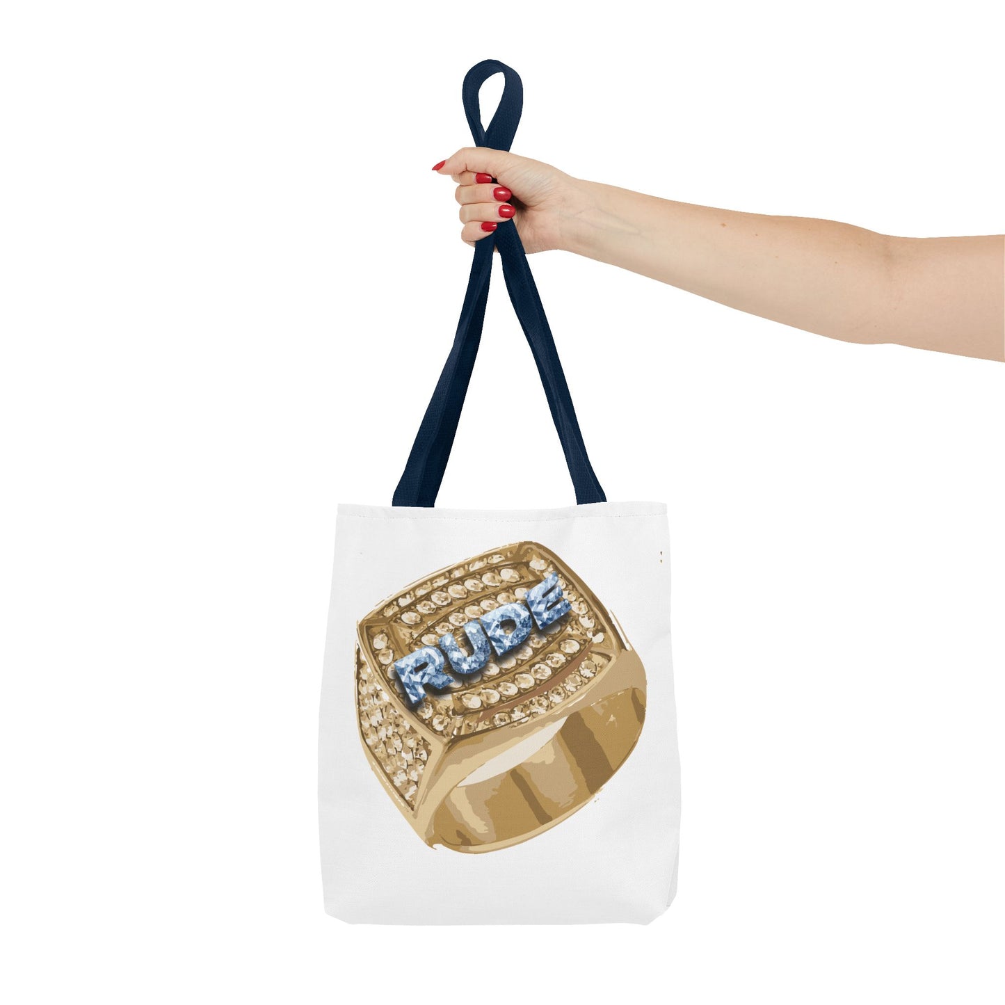 RUDE Glamorous Tote Bag with Statement Ring Design