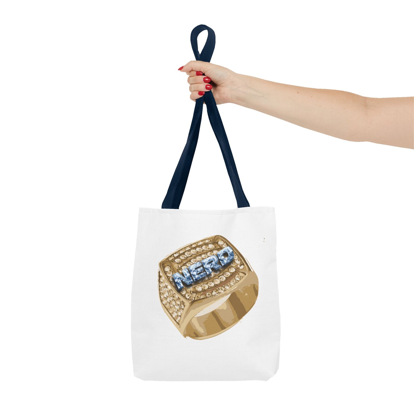 NERD Glamorous Tote Bag with Statement Ring Design