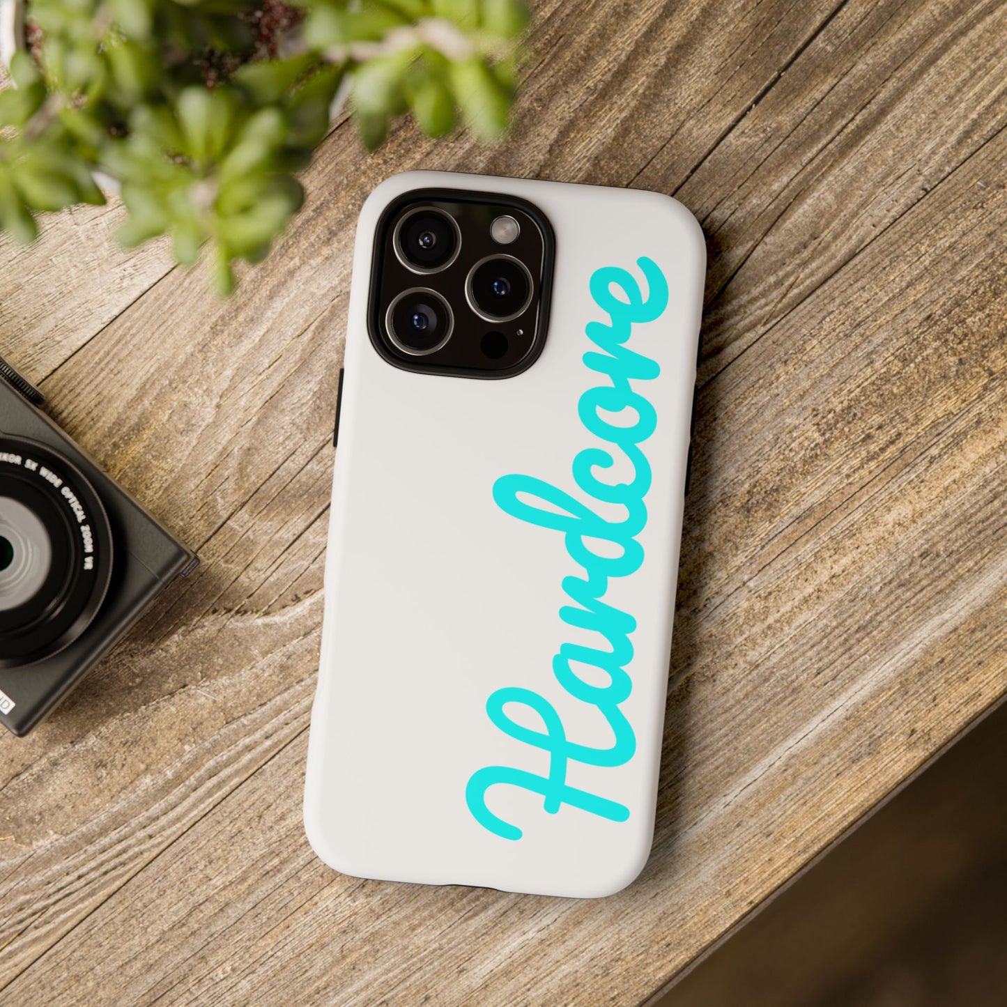 Hardcore - Cyan & White Tough Phone Case