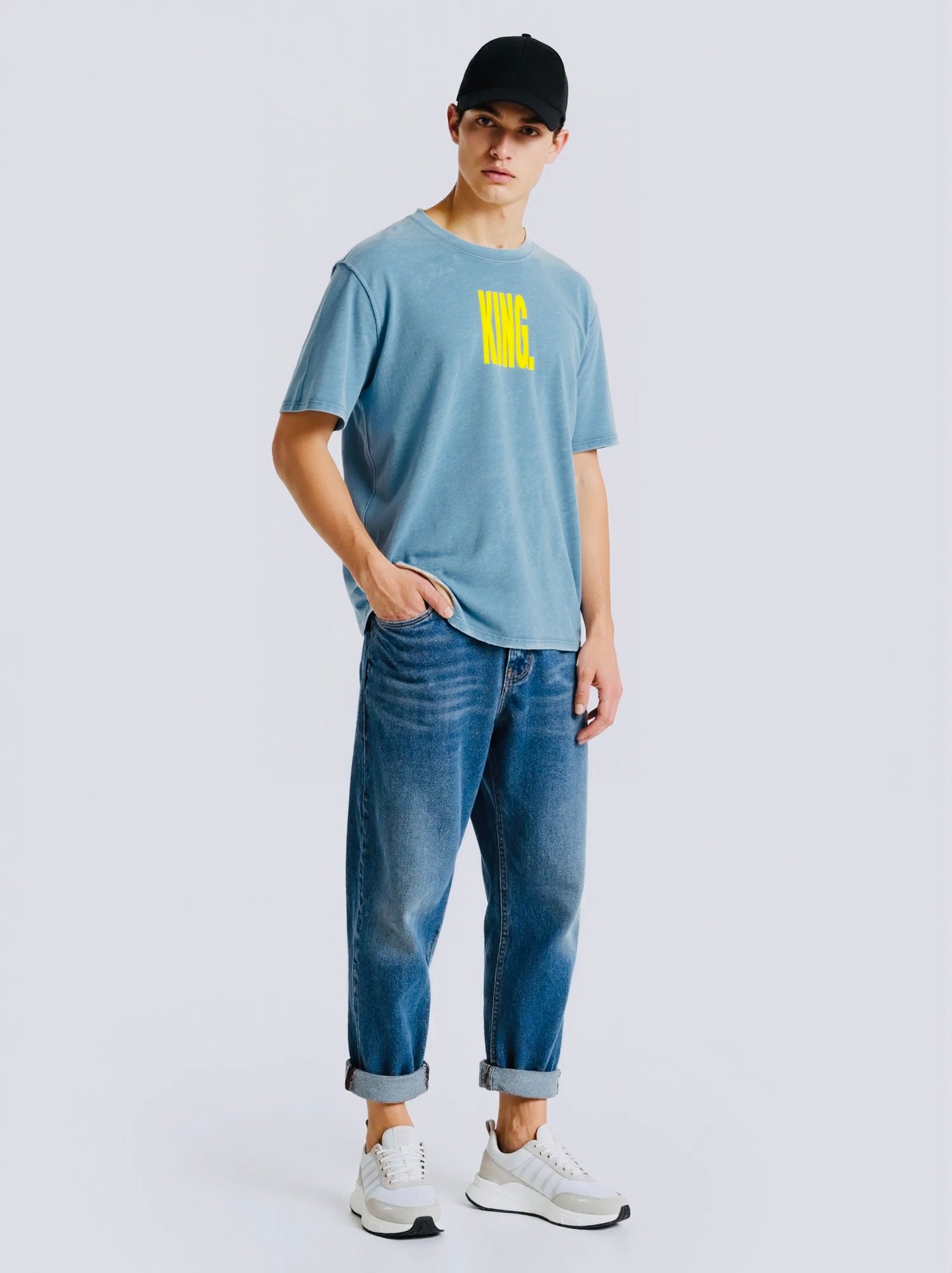 KING - Snow Washed Oversized Cotton T-Shirt