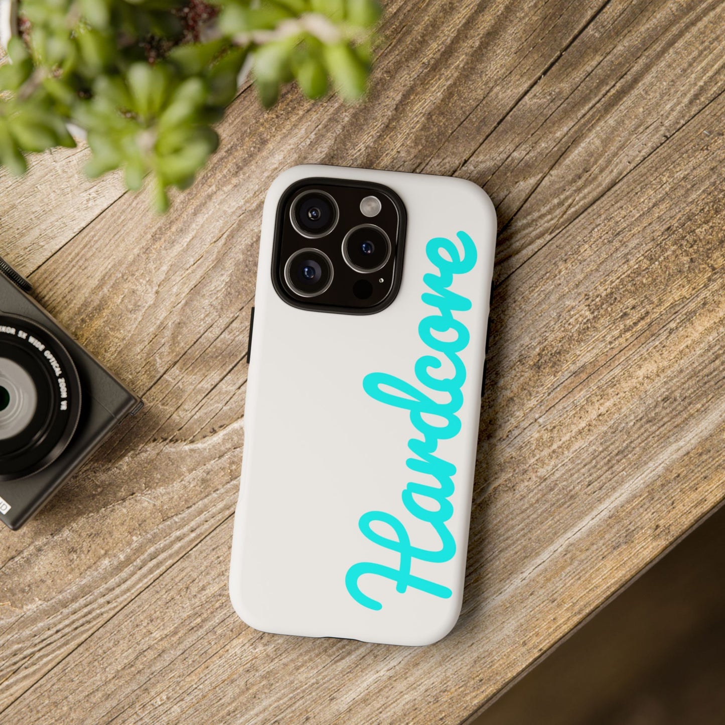 Hardcore - Cyan & White Tough Phone Case