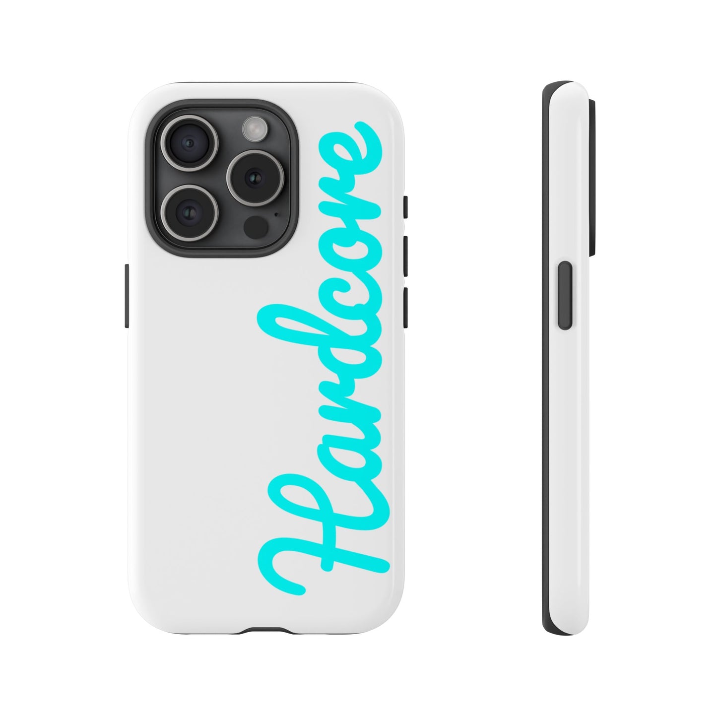 Hardcore - Cyan & White Tough Phone Case