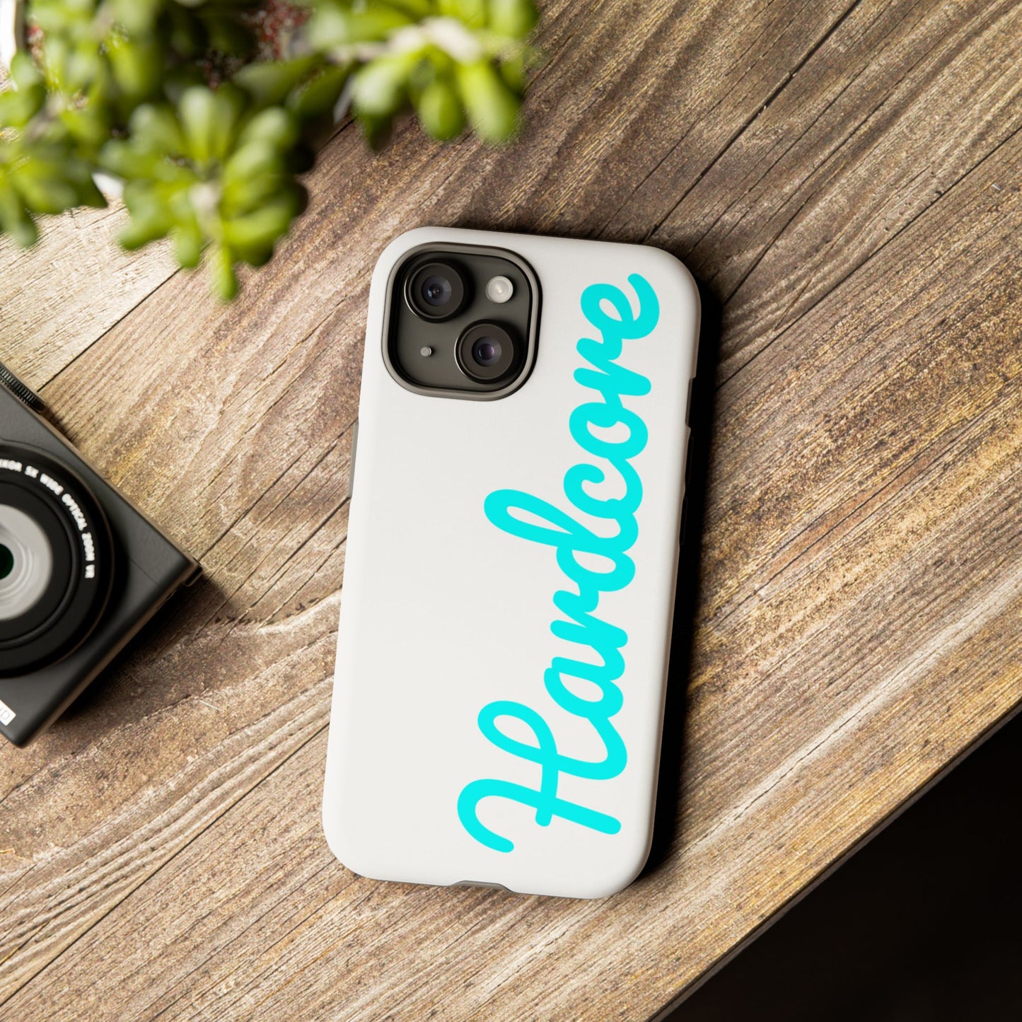 Hardcore - Cyan & White Tough Phone Case