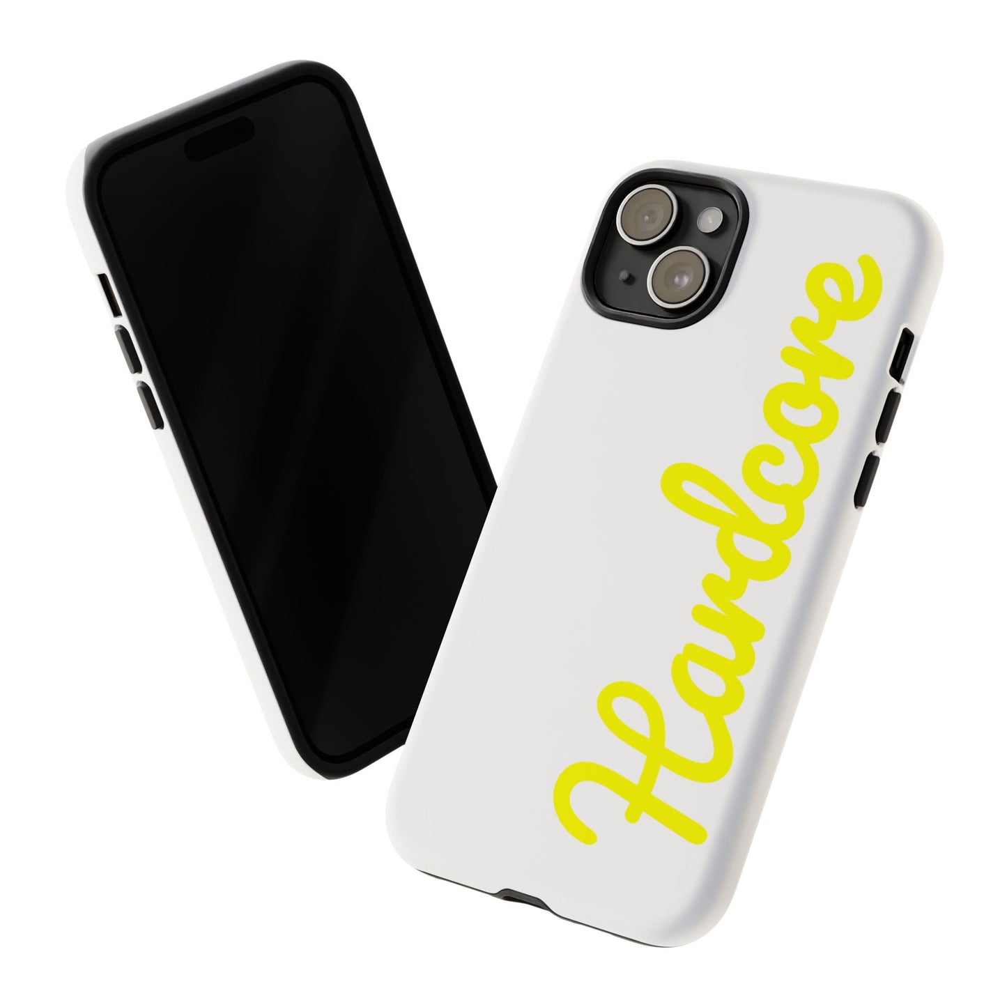 Hardcore - Yellow & White Tough Phone Cases