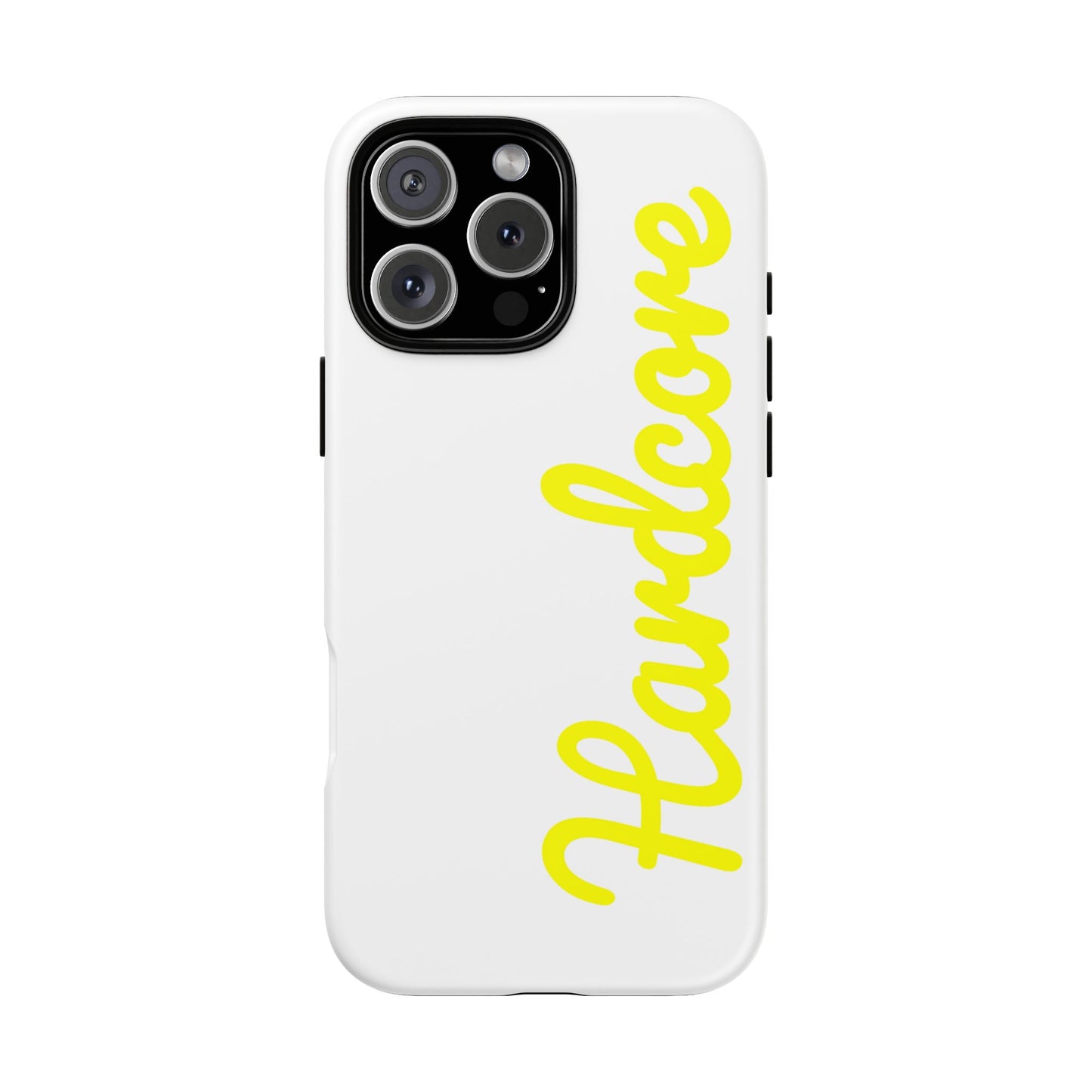 Hardcore - Yellow & White Tough Phone Cases