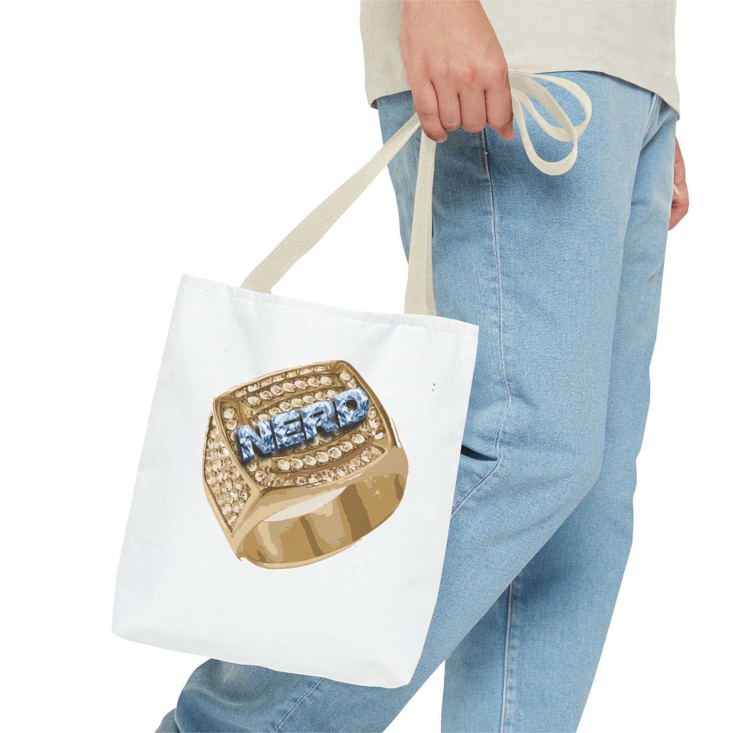 NERD Glamorous Tote Bag with Statement Ring Design