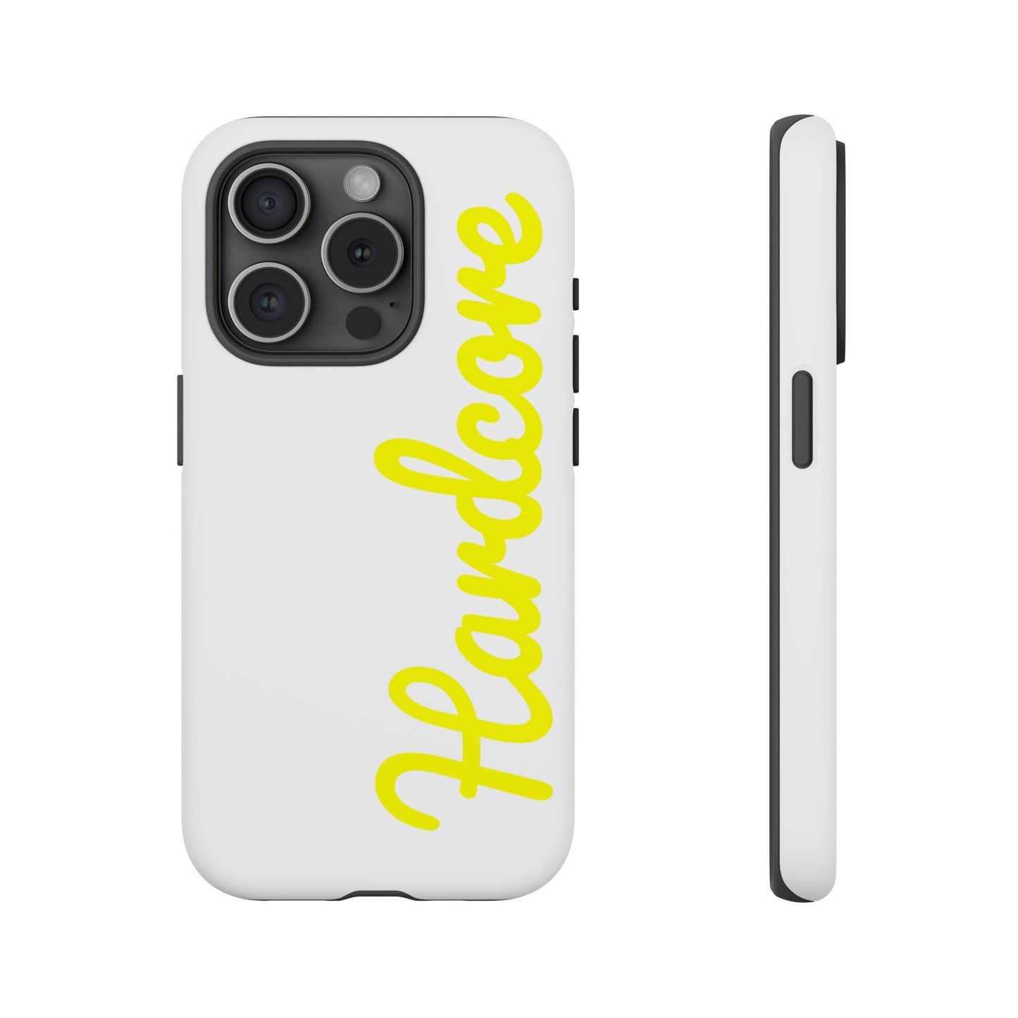 Hardcore - Yellow & White Tough Phone Cases