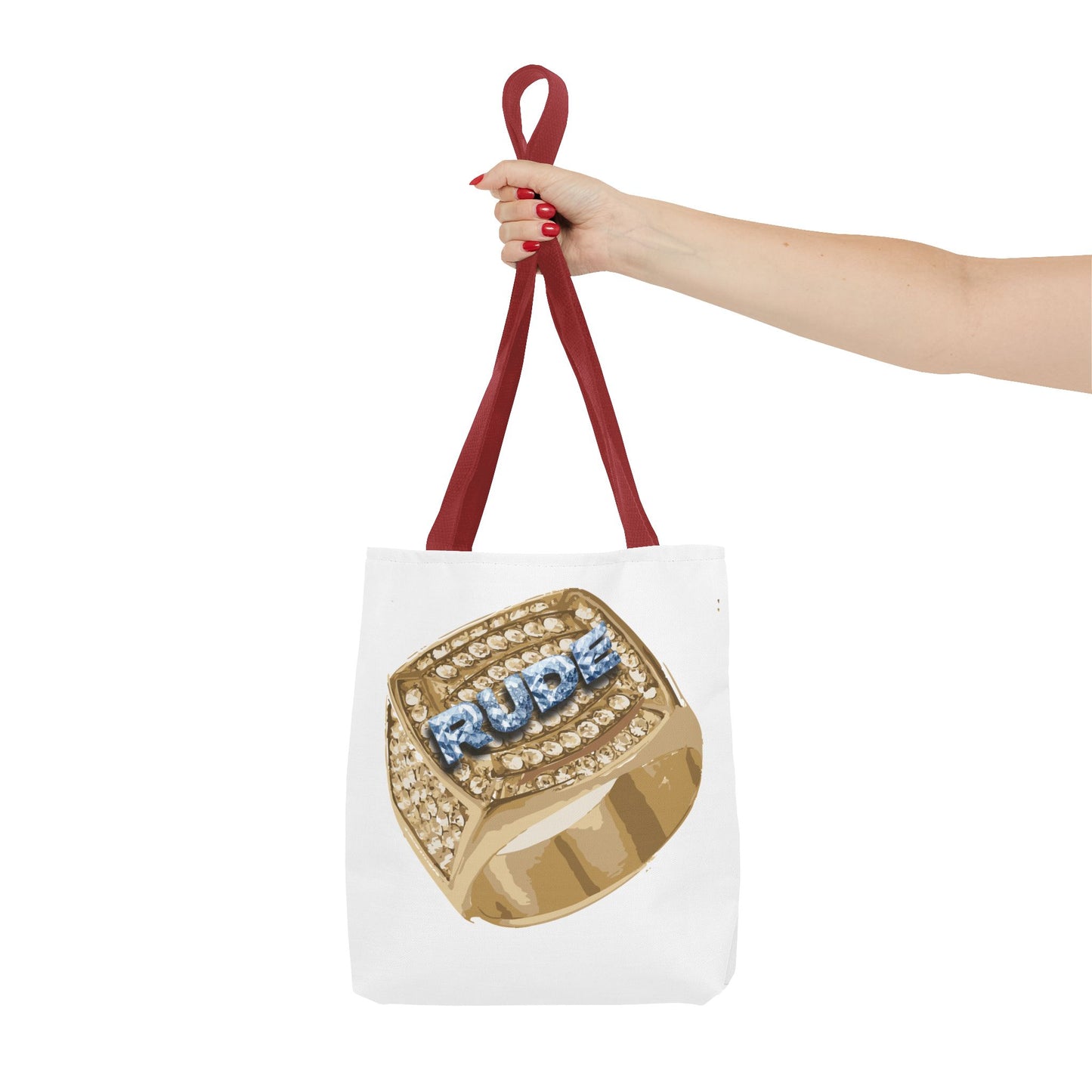 RUDE Glamorous Tote Bag with Statement Ring Design