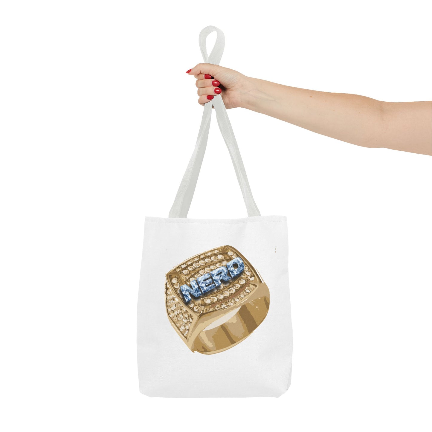 NERD Glamorous Tote Bag with Statement Ring Design