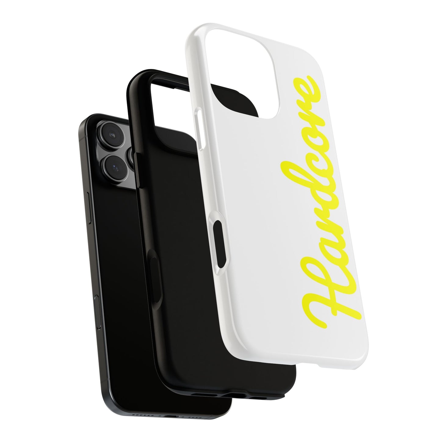 Hardcore - Yellow & White Tough Phone Cases