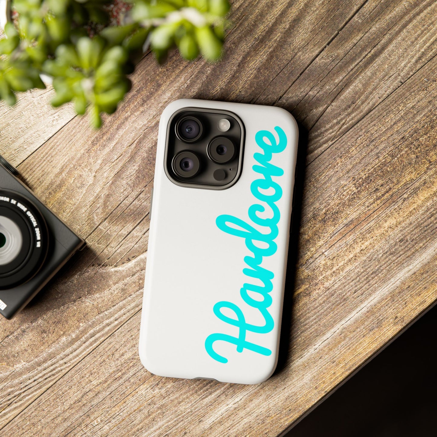 Hardcore - Cyan & White Tough Phone Case