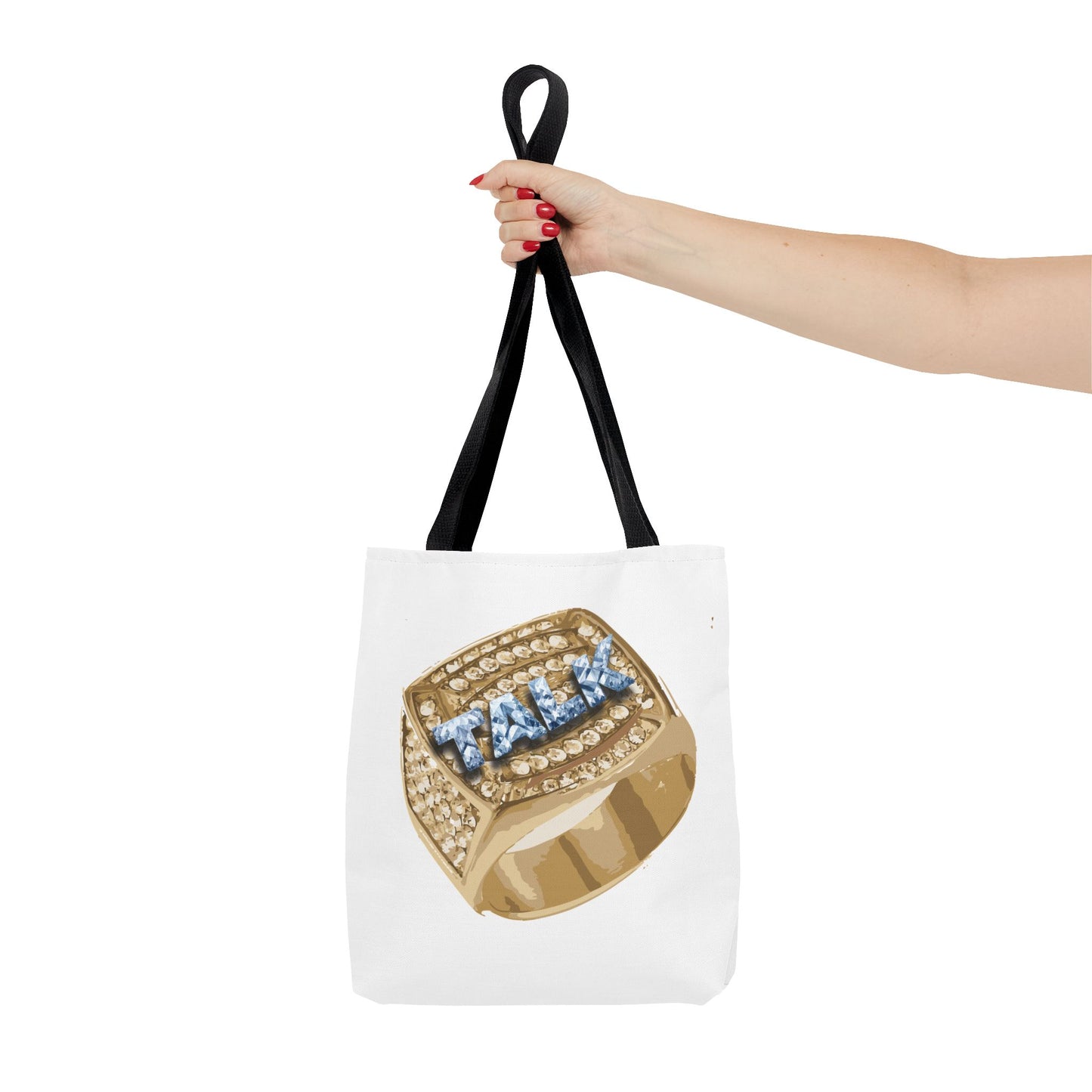 TALK Glamorous Tote Bag with Statement Ring Design