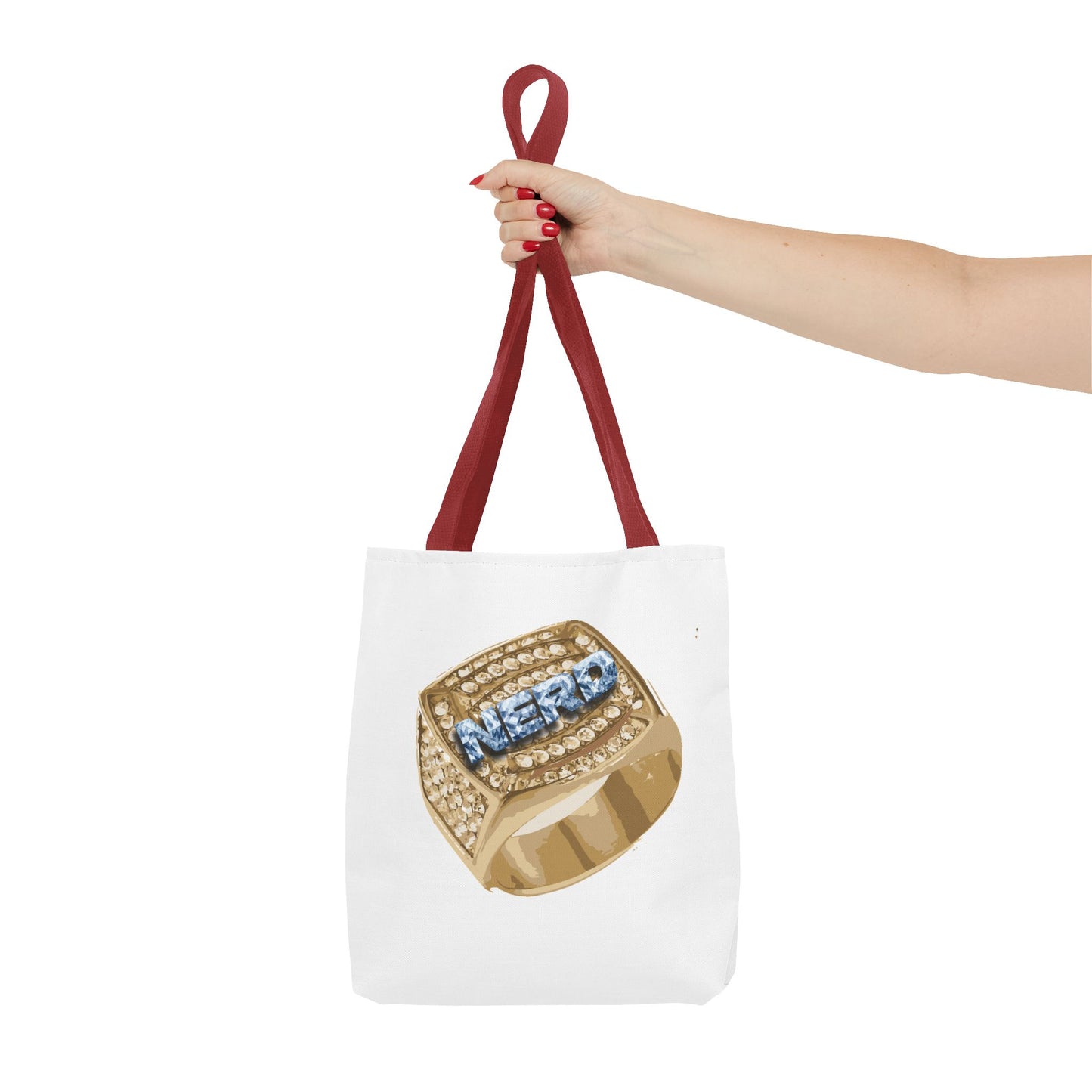 NERD Glamorous Tote Bag with Statement Ring Design