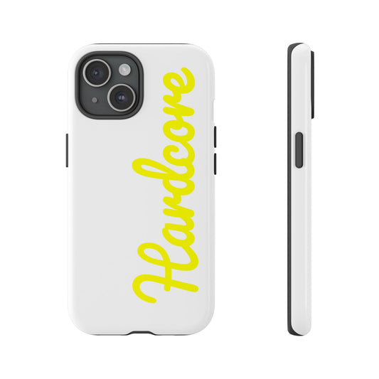 Hardcore - Yellow & White Tough Phone Cases