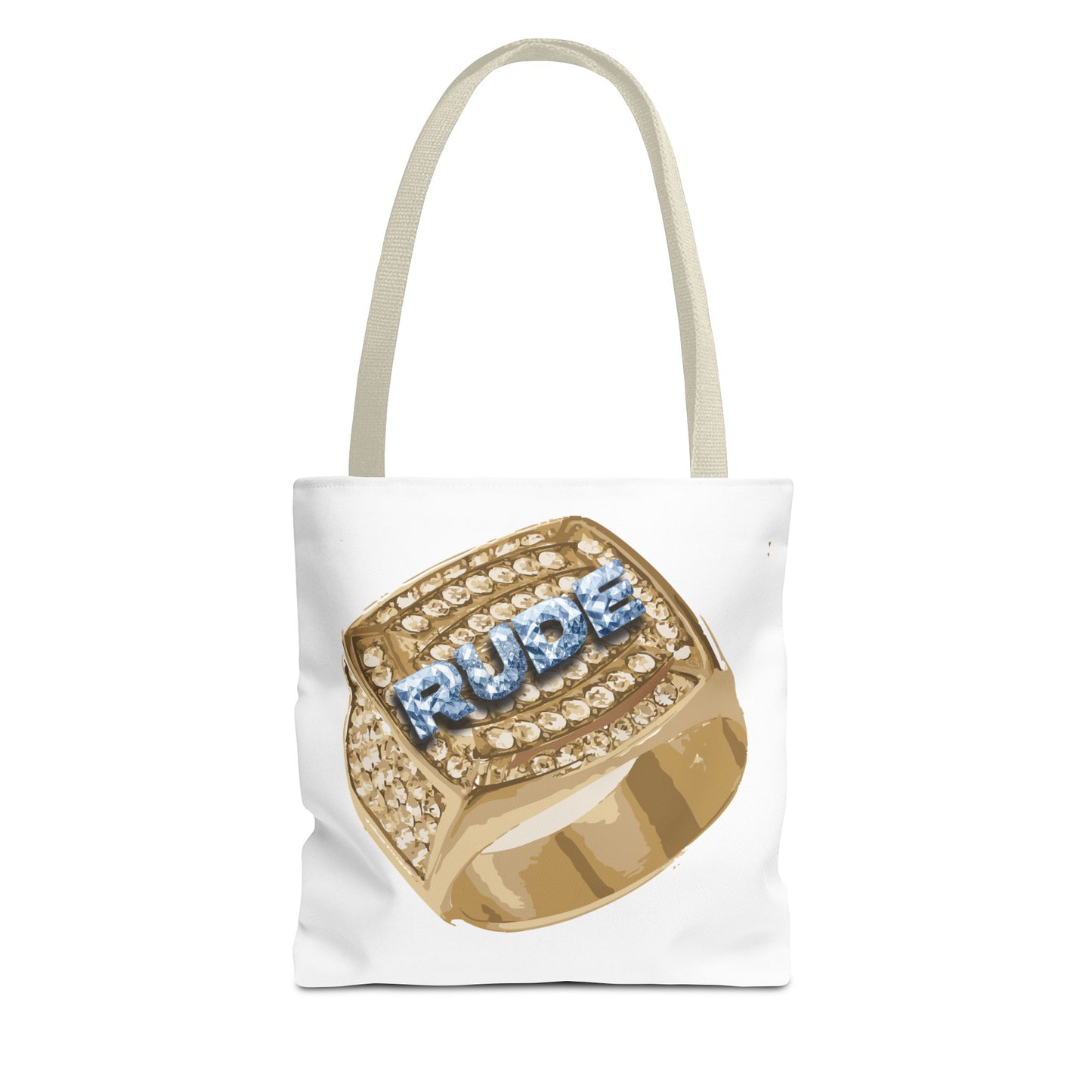 RUDE Glamorous Tote Bag with Statement Ring Design