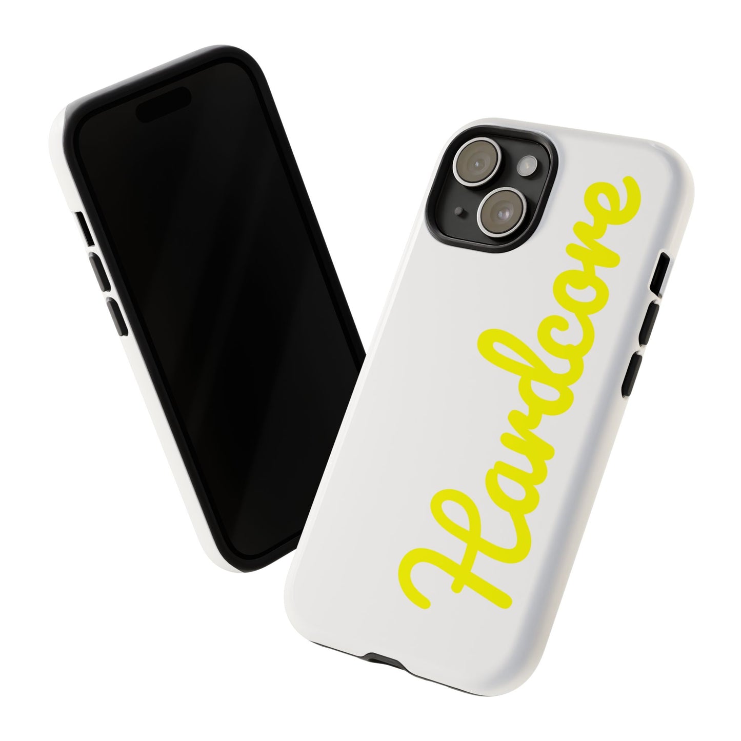 Hardcore - Yellow & White Tough Phone Cases