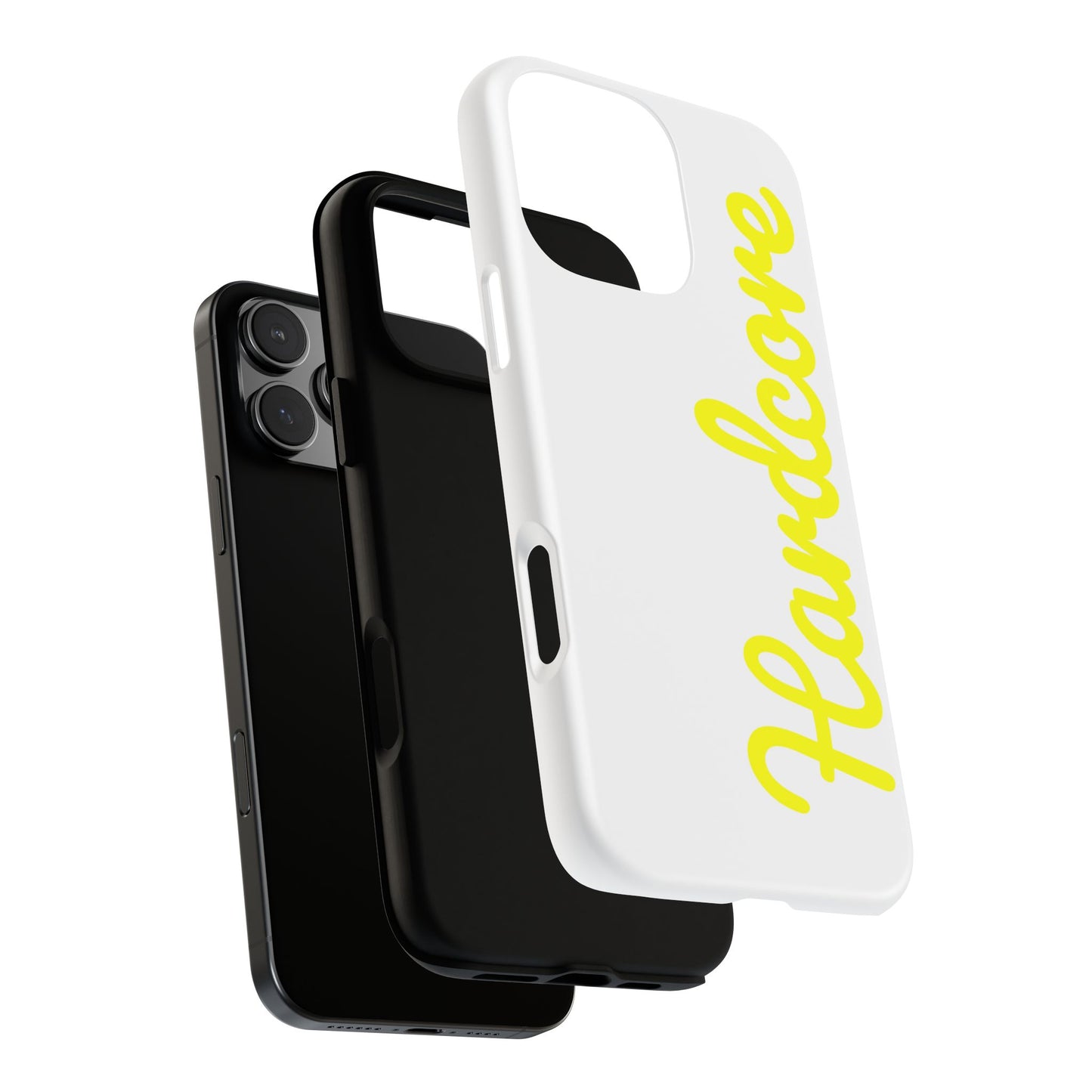 Hardcore - Yellow & White Tough Phone Cases