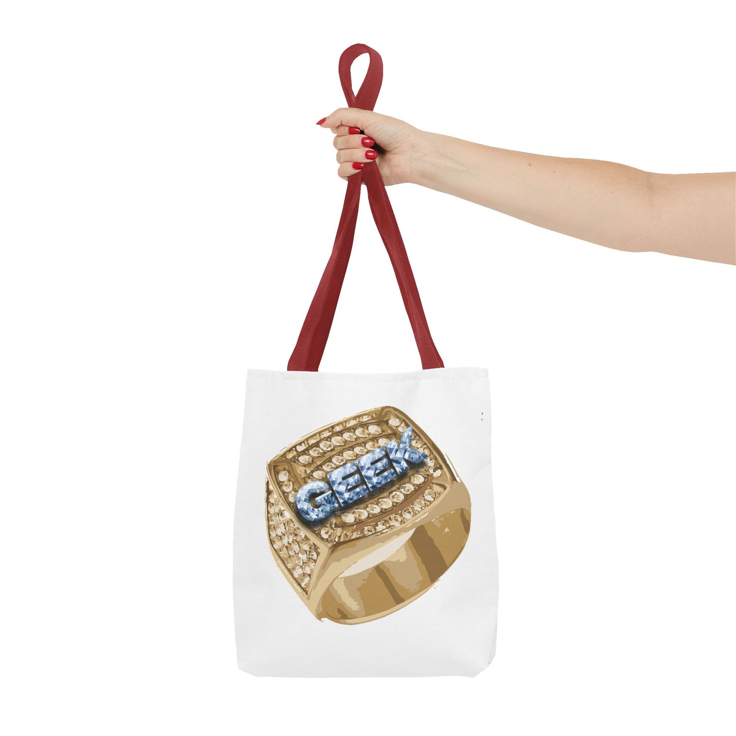 GEEK Glamorous Tote Bag with Statement Ring Design