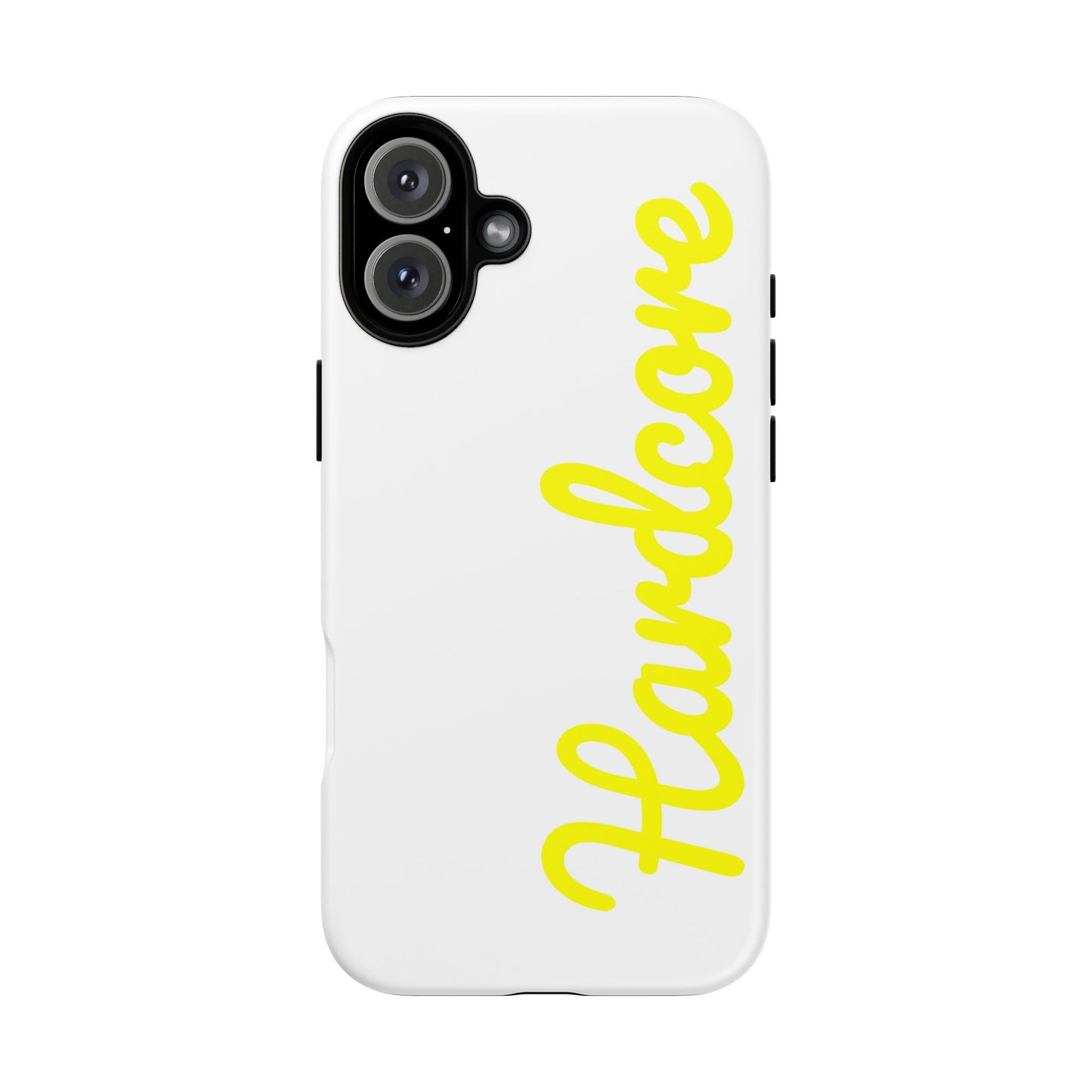 Hardcore - Yellow & White Tough Phone Cases