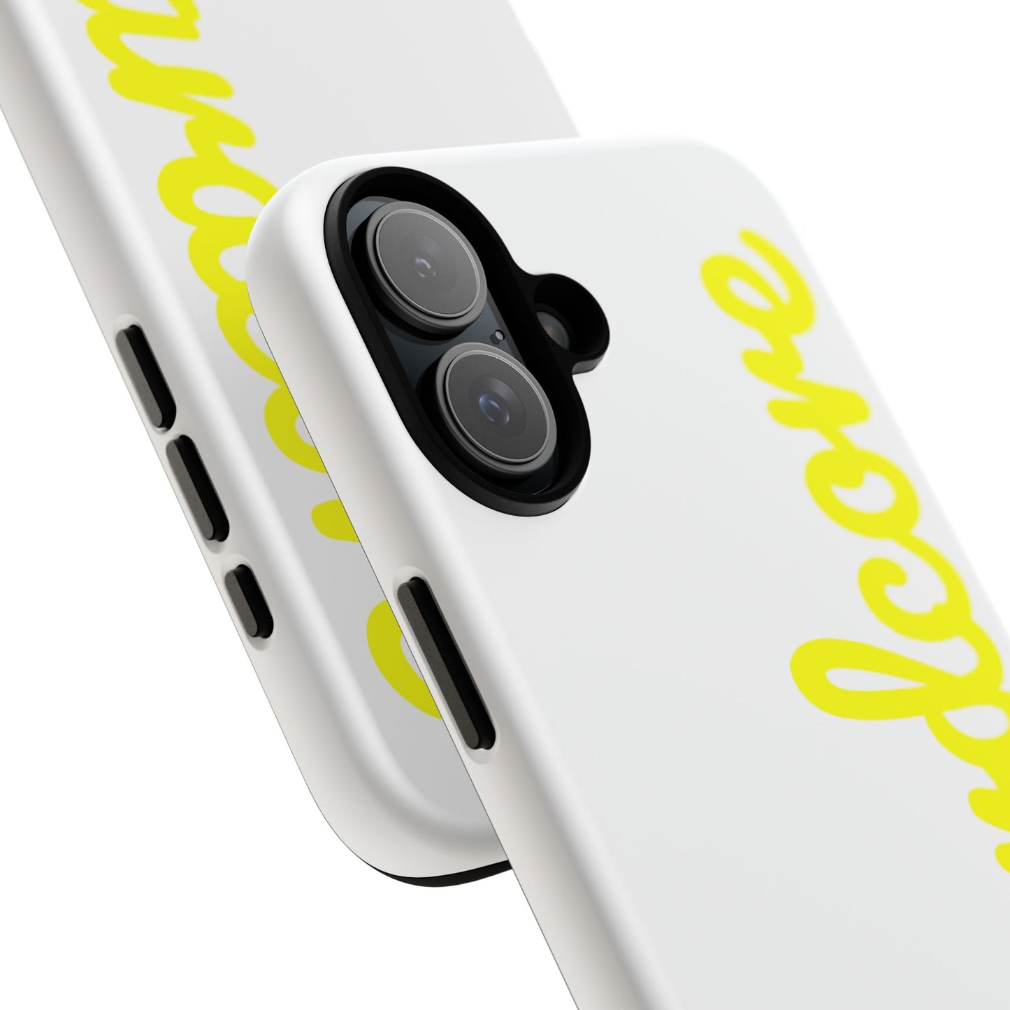 Hardcore - Yellow & White Tough Phone Cases