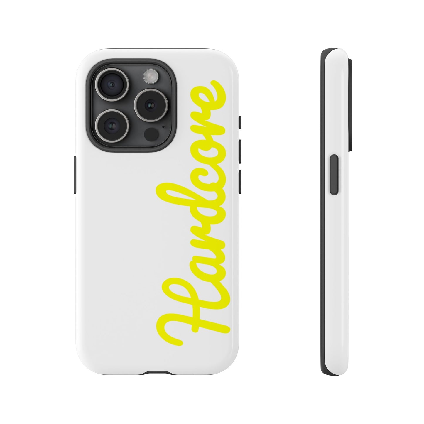 Hardcore - Yellow & White Tough Phone Cases