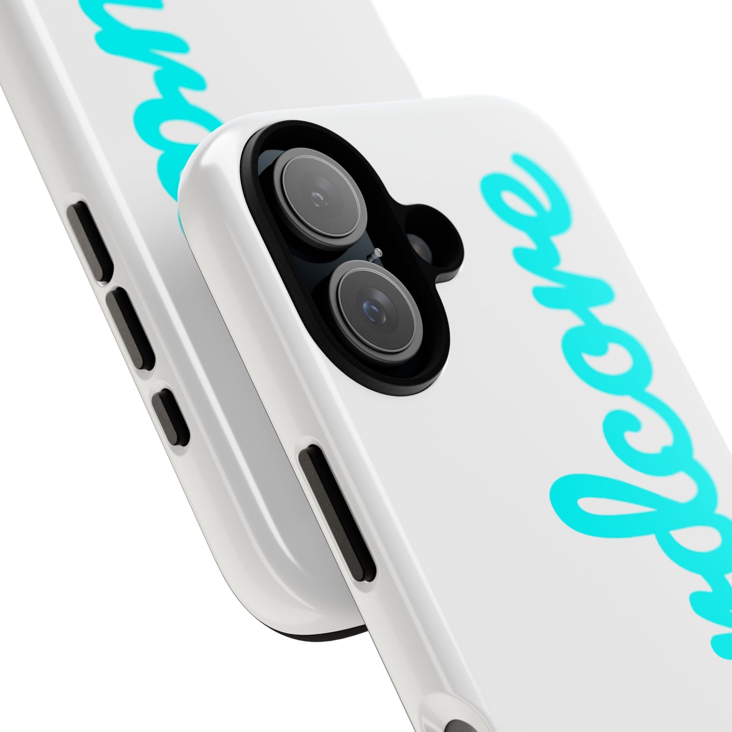 Hardcore - Cyan & White Tough Phone Case