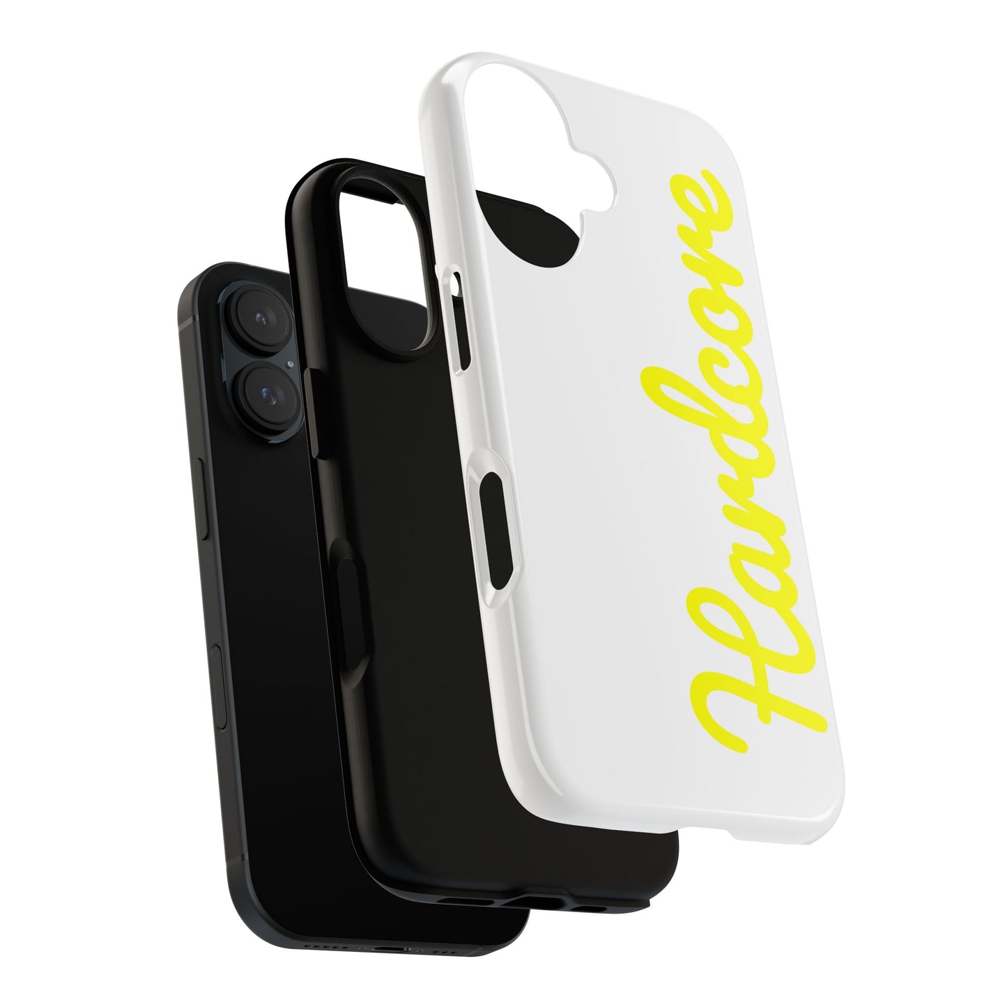 Hardcore - Yellow & White Tough Phone Cases