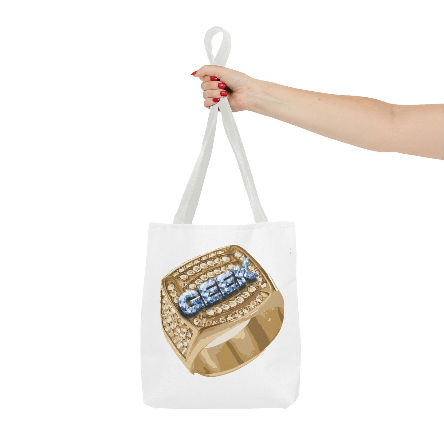 GEEK Glamorous Tote Bag with Statement Ring Design