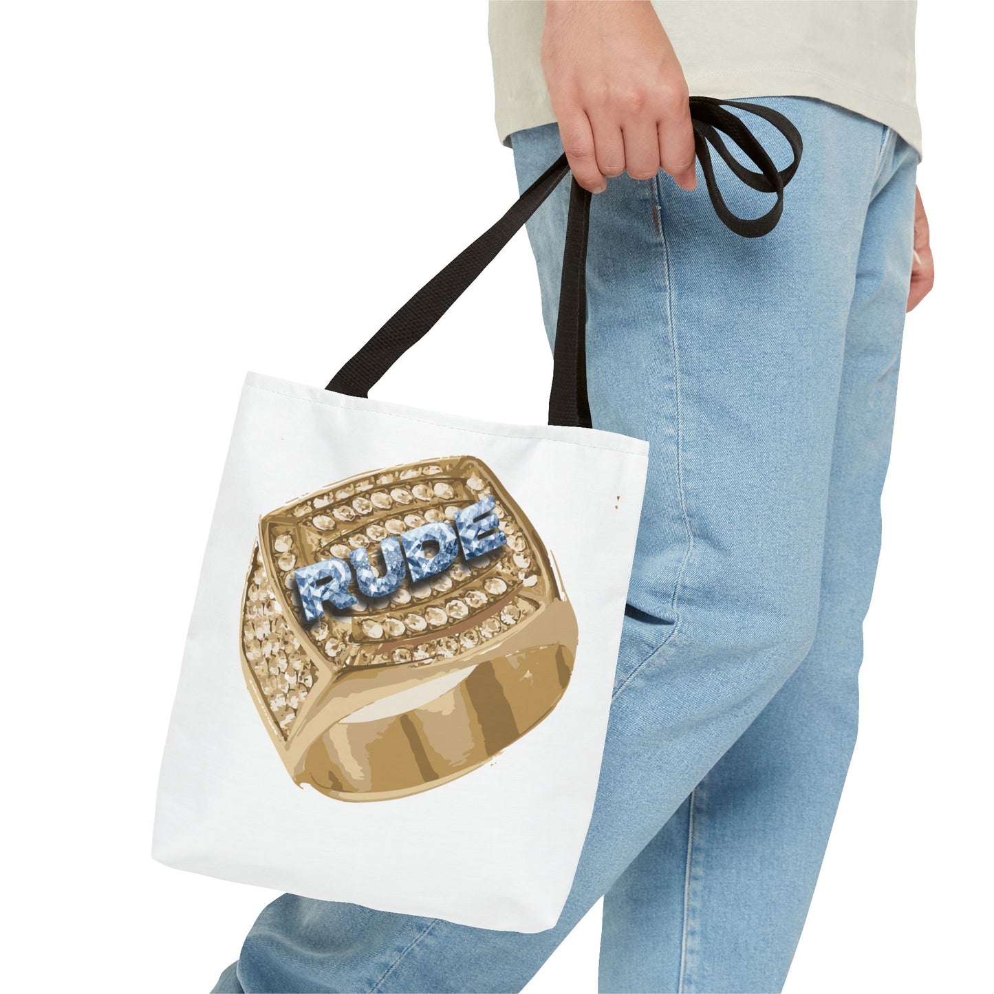 RUDE Glamorous Tote Bag with Statement Ring Design