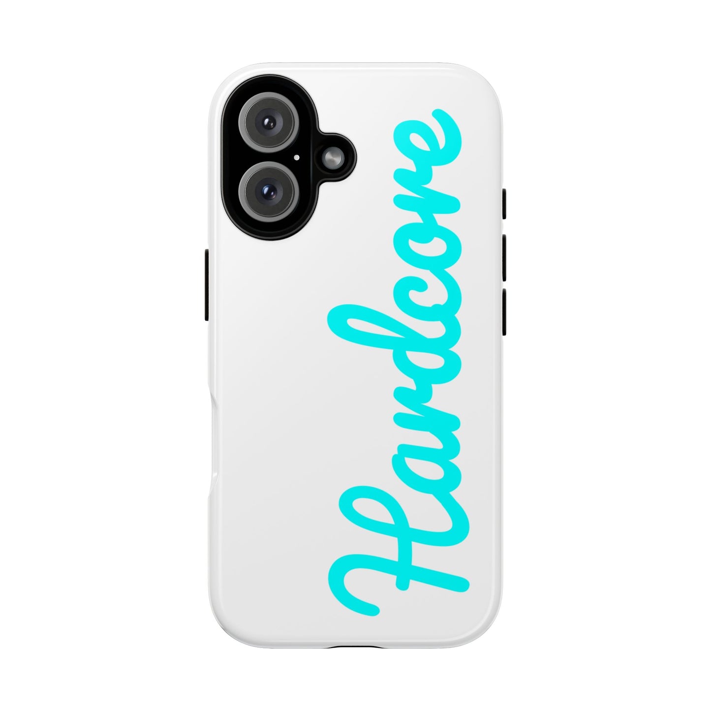 Hardcore - Cyan & White Tough Phone Case