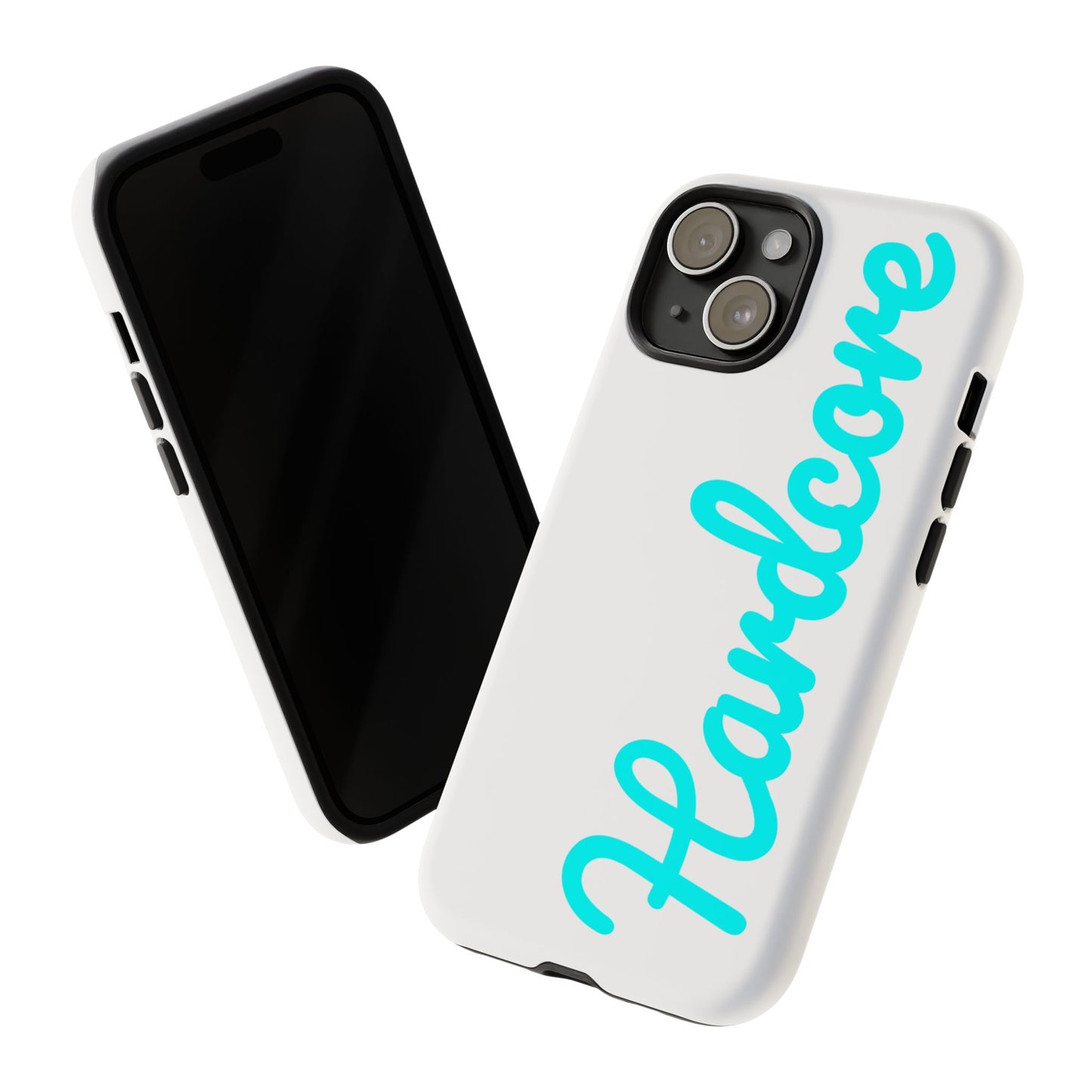Hardcore - Cyan & White Tough Phone Case