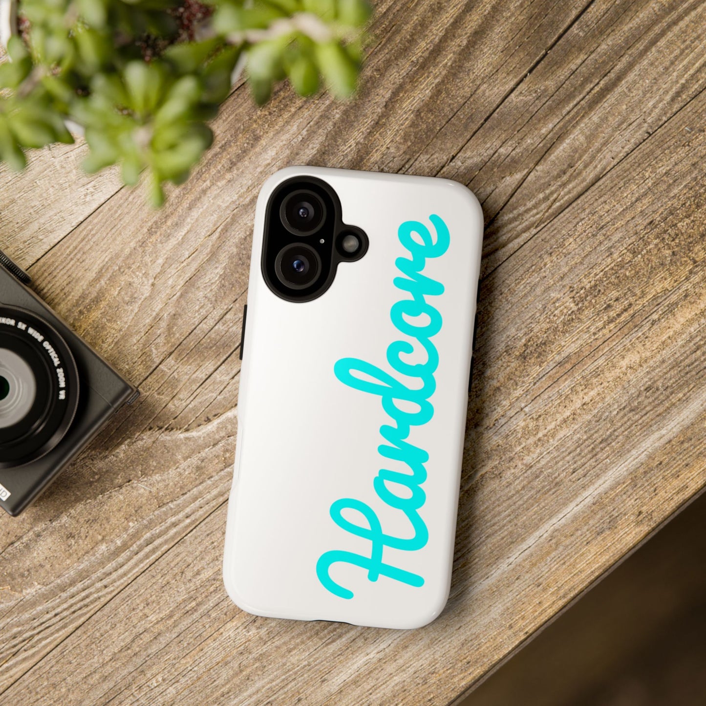 Hardcore - Cyan & White Tough Phone Case