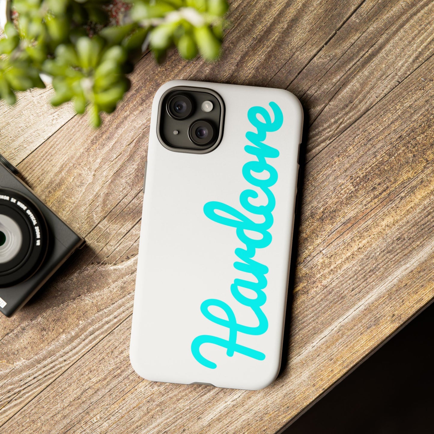 Hardcore - Cyan & White Tough Phone Case