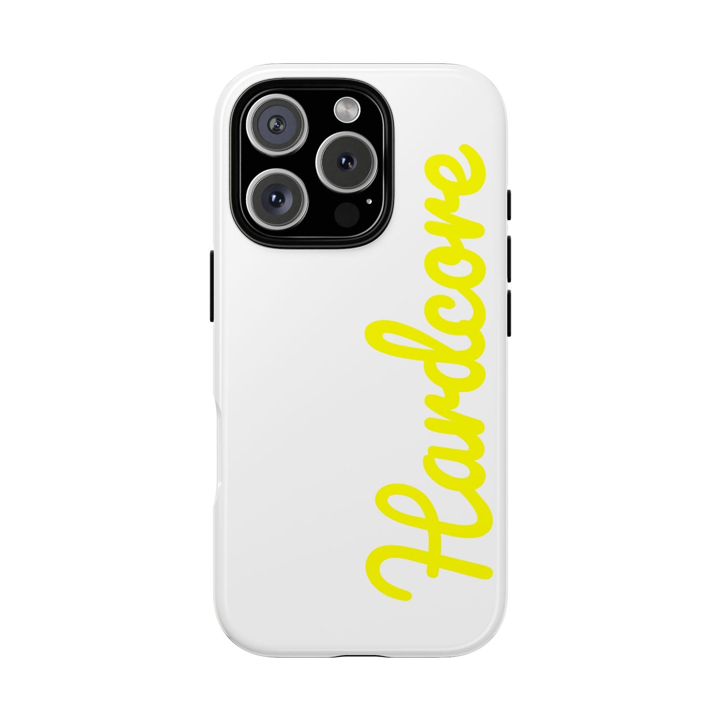 Hardcore - Yellow & White Tough Phone Cases
