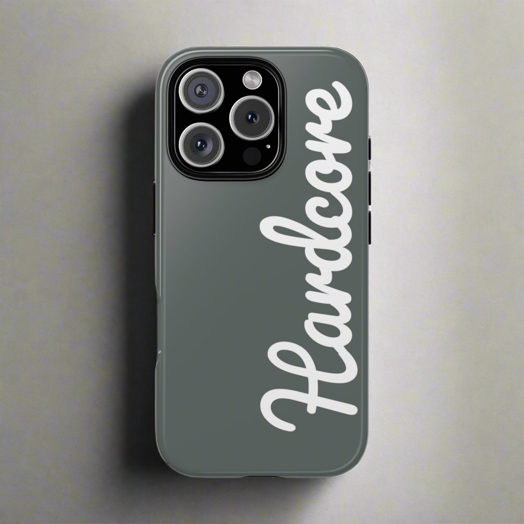 Hardcore - Grey & White Tough Phone Cases