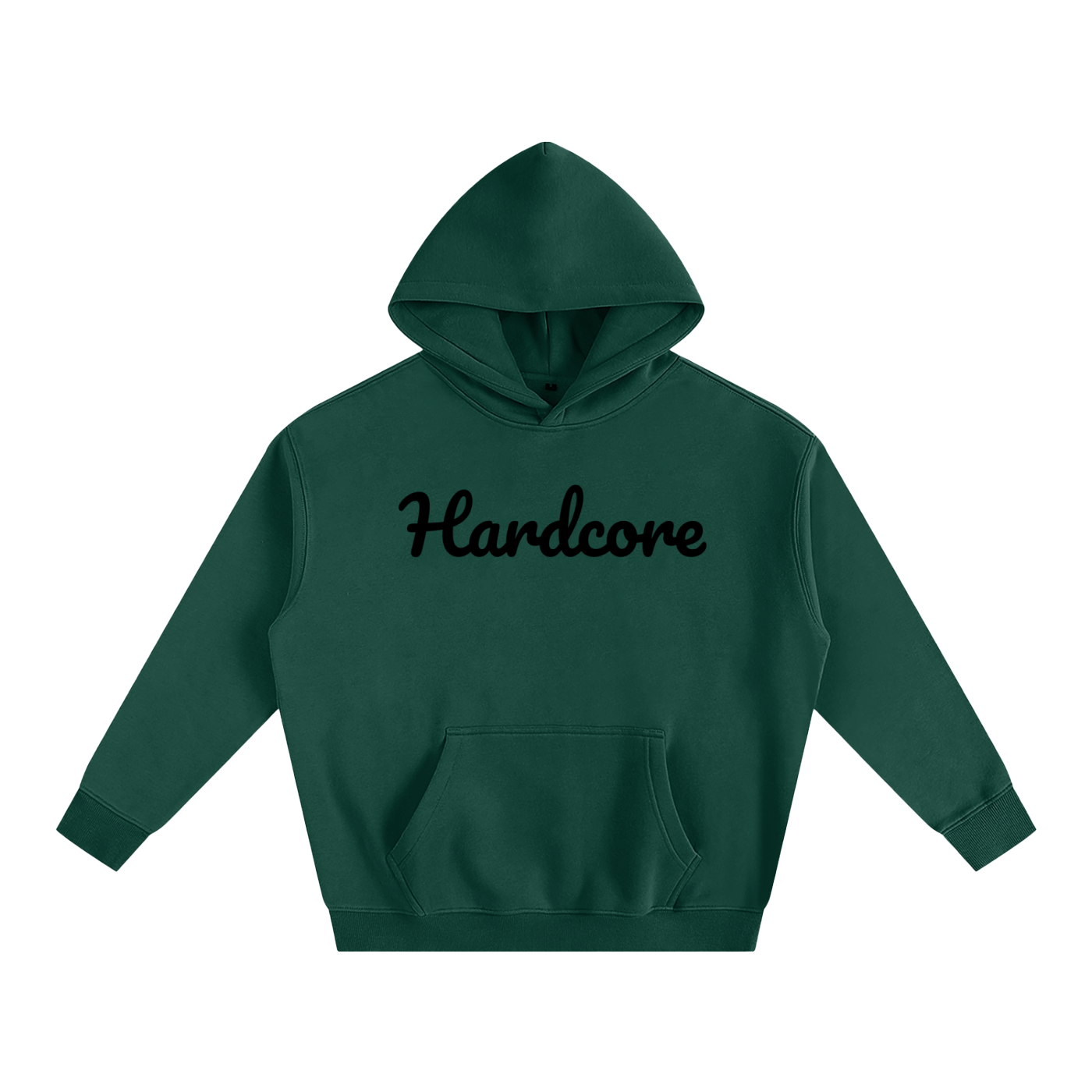 Hardcore Oversize Fleeced Hoodie black txt