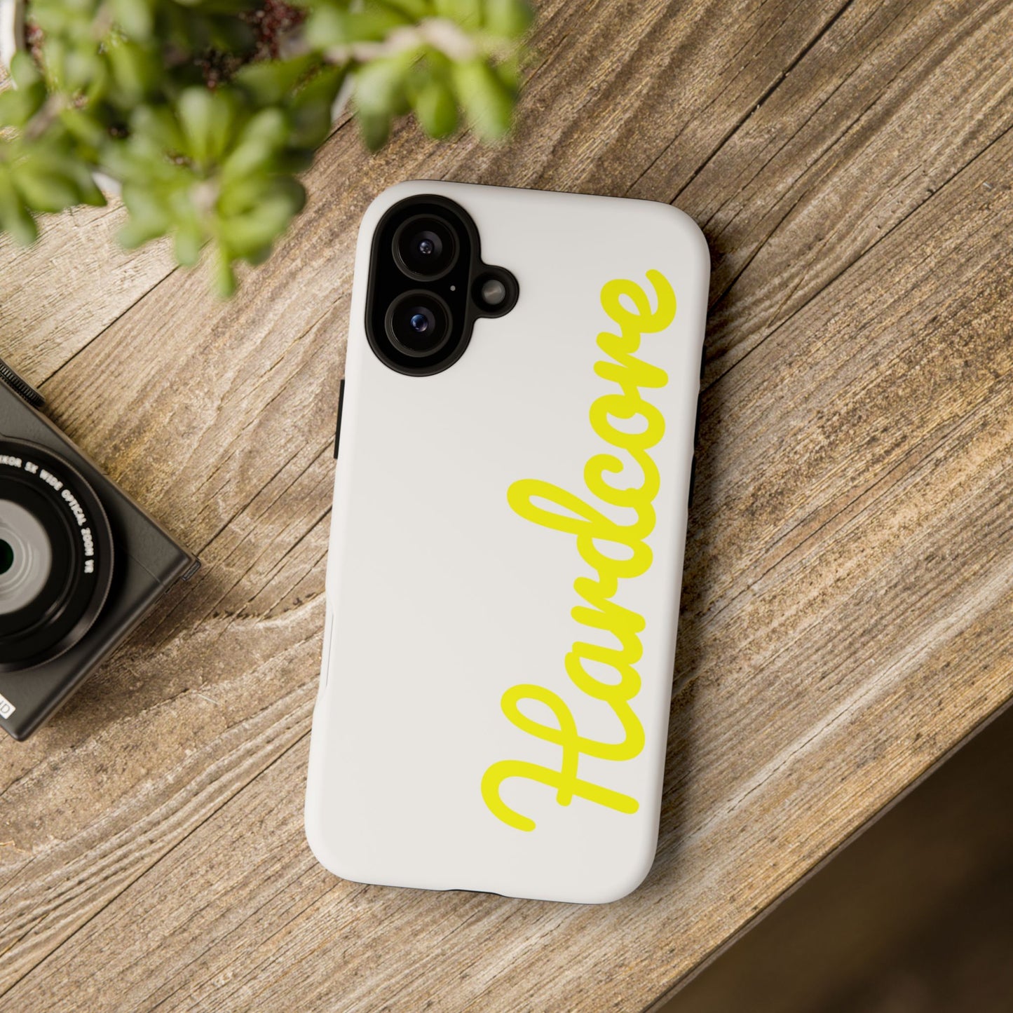 Hardcore - Yellow & White Tough Phone Cases