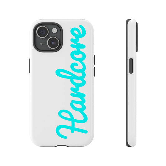 Hardcore - Cyan & White Tough Phone Case