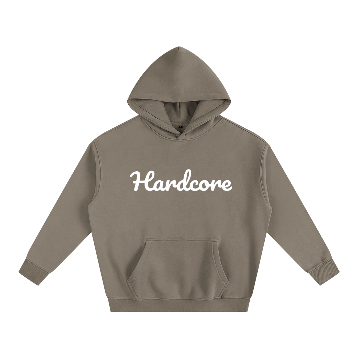 Hardcore Oversize Fleeced Hoodie white txt
