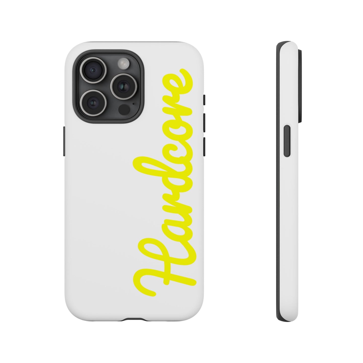 Hardcore - Yellow & White Tough Phone Cases