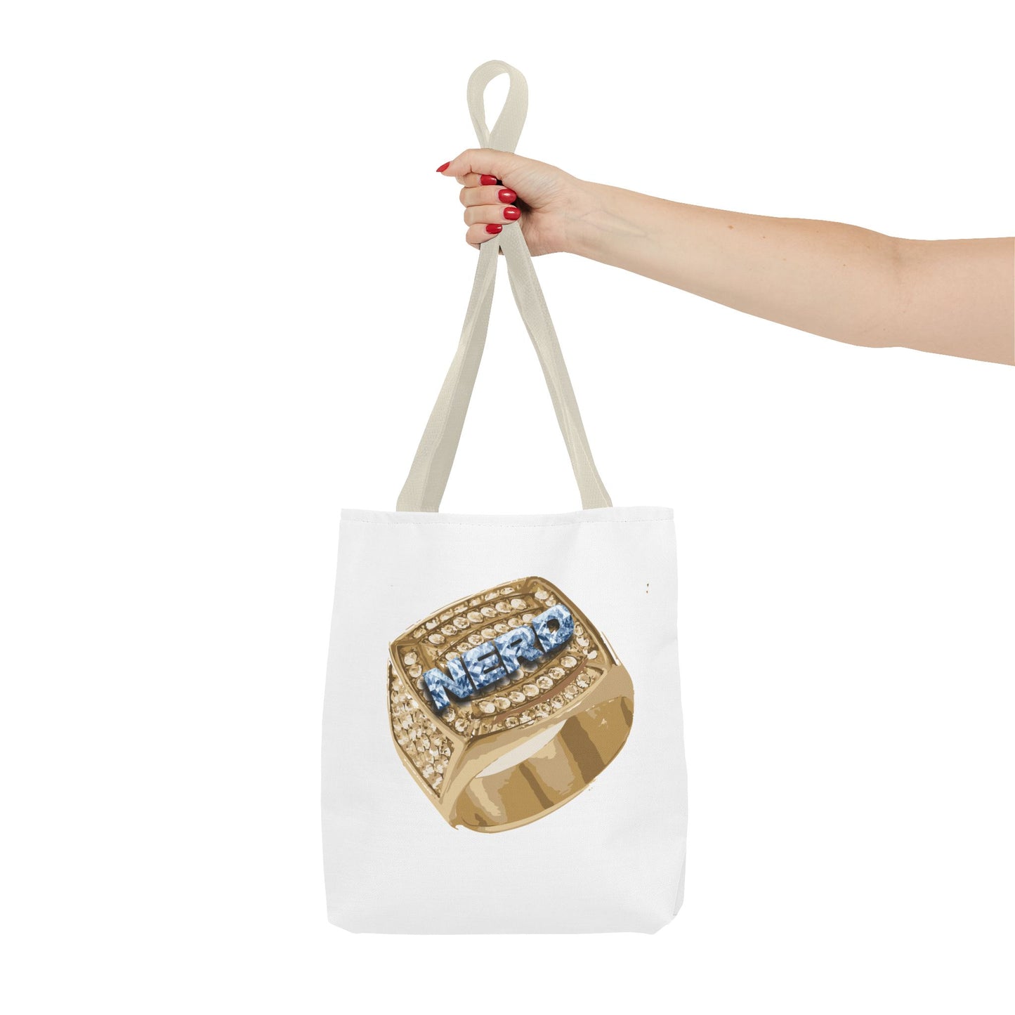 NERD Glamorous Tote Bag with Statement Ring Design