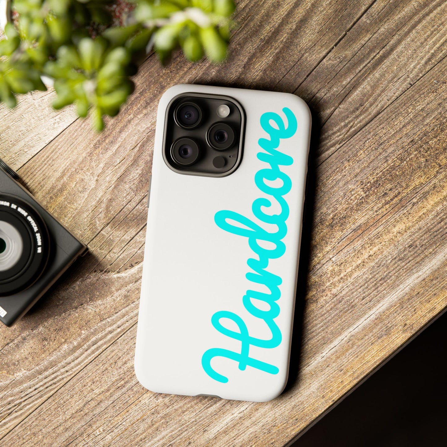 Hardcore - Cyan & White Tough Phone Case