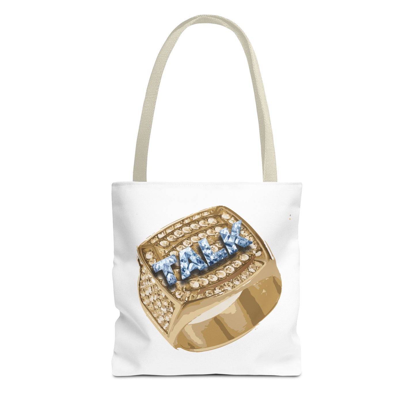 TALK Glamorous Tote Bag with Statement Ring Design