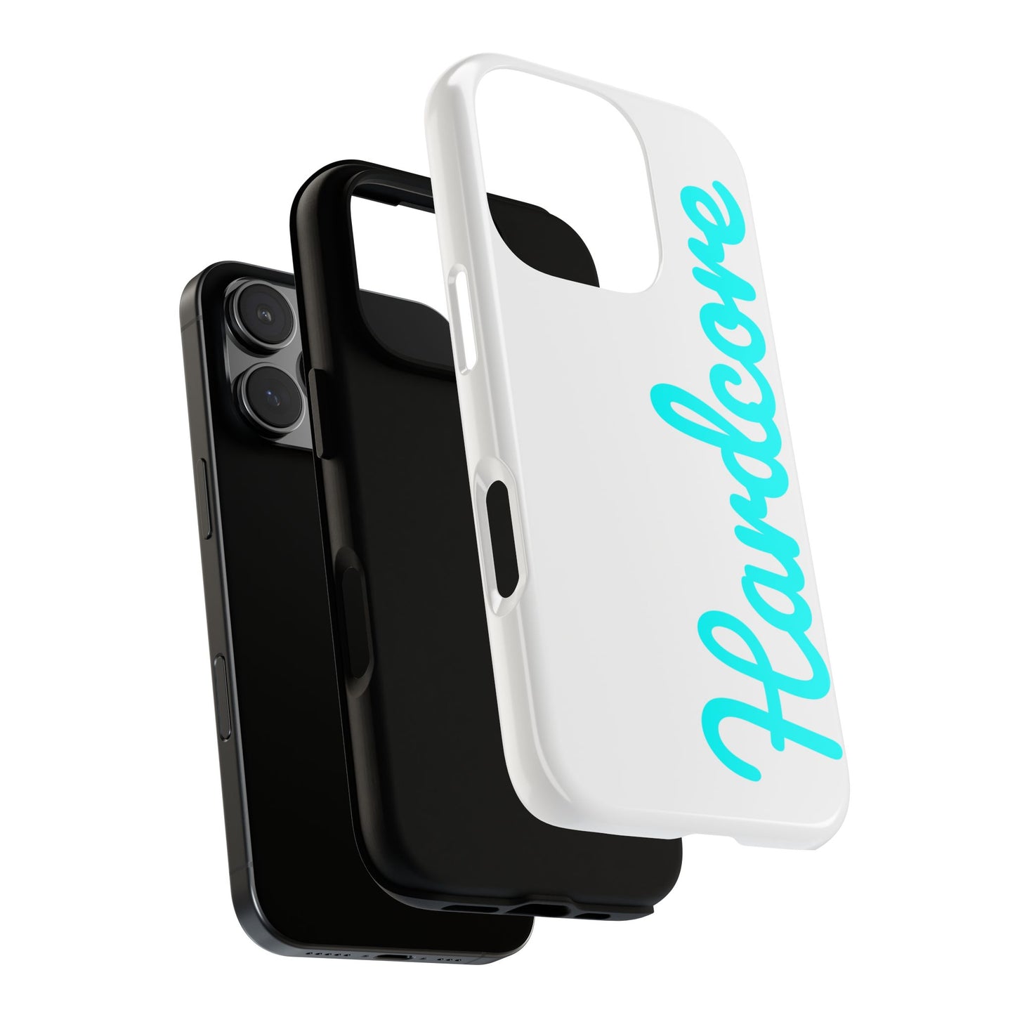 Hardcore - Cyan & White Tough Phone Case