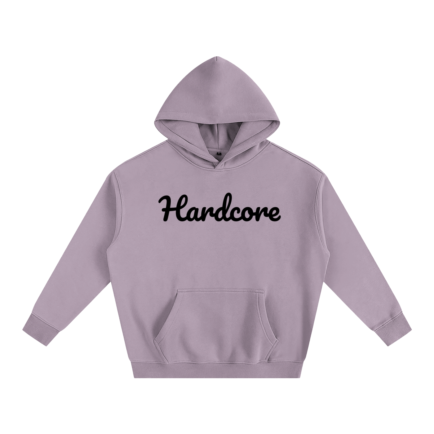Hardcore Oversize Fleeced Hoodie black txt