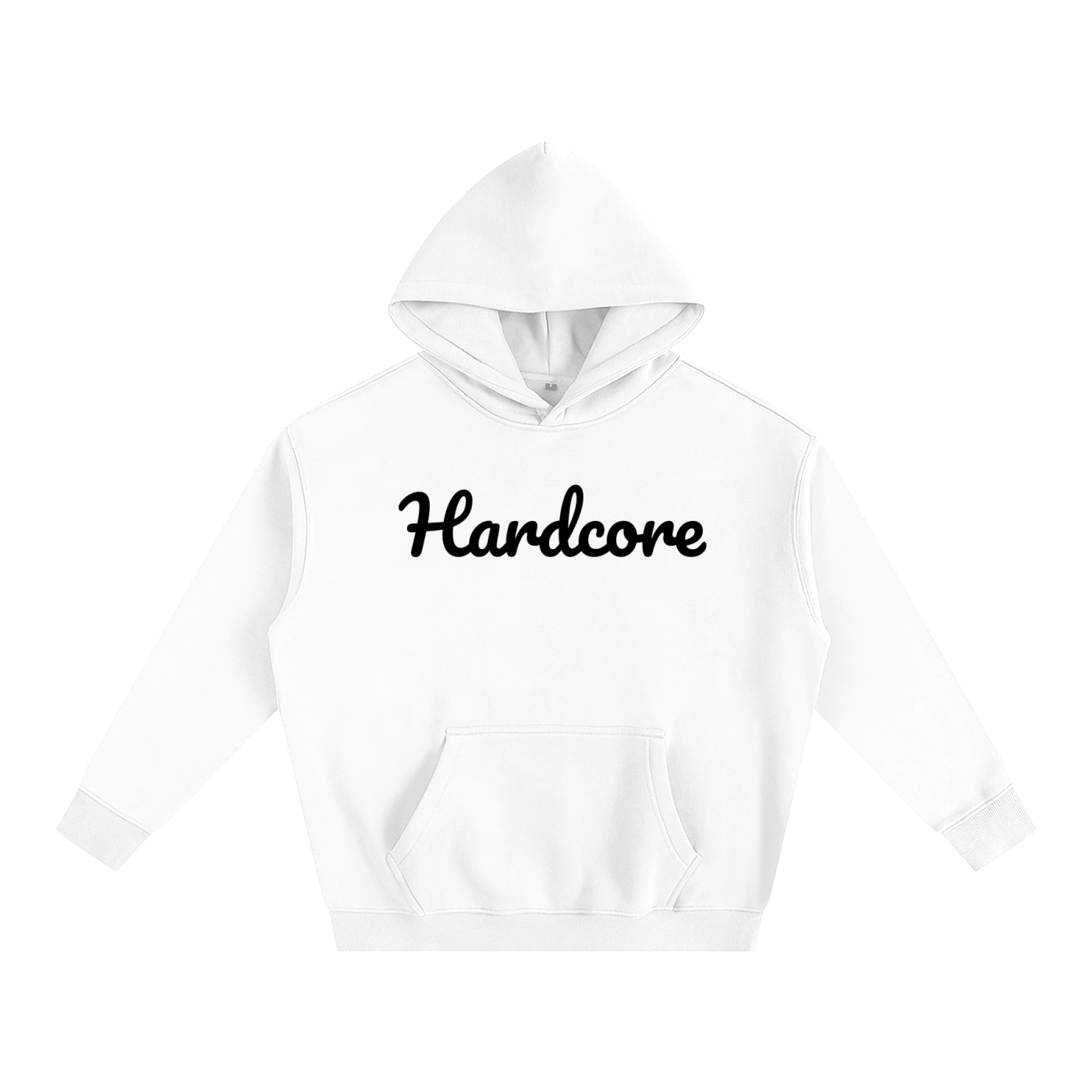 Hardcore Oversize Fleeced Hoodie black txt