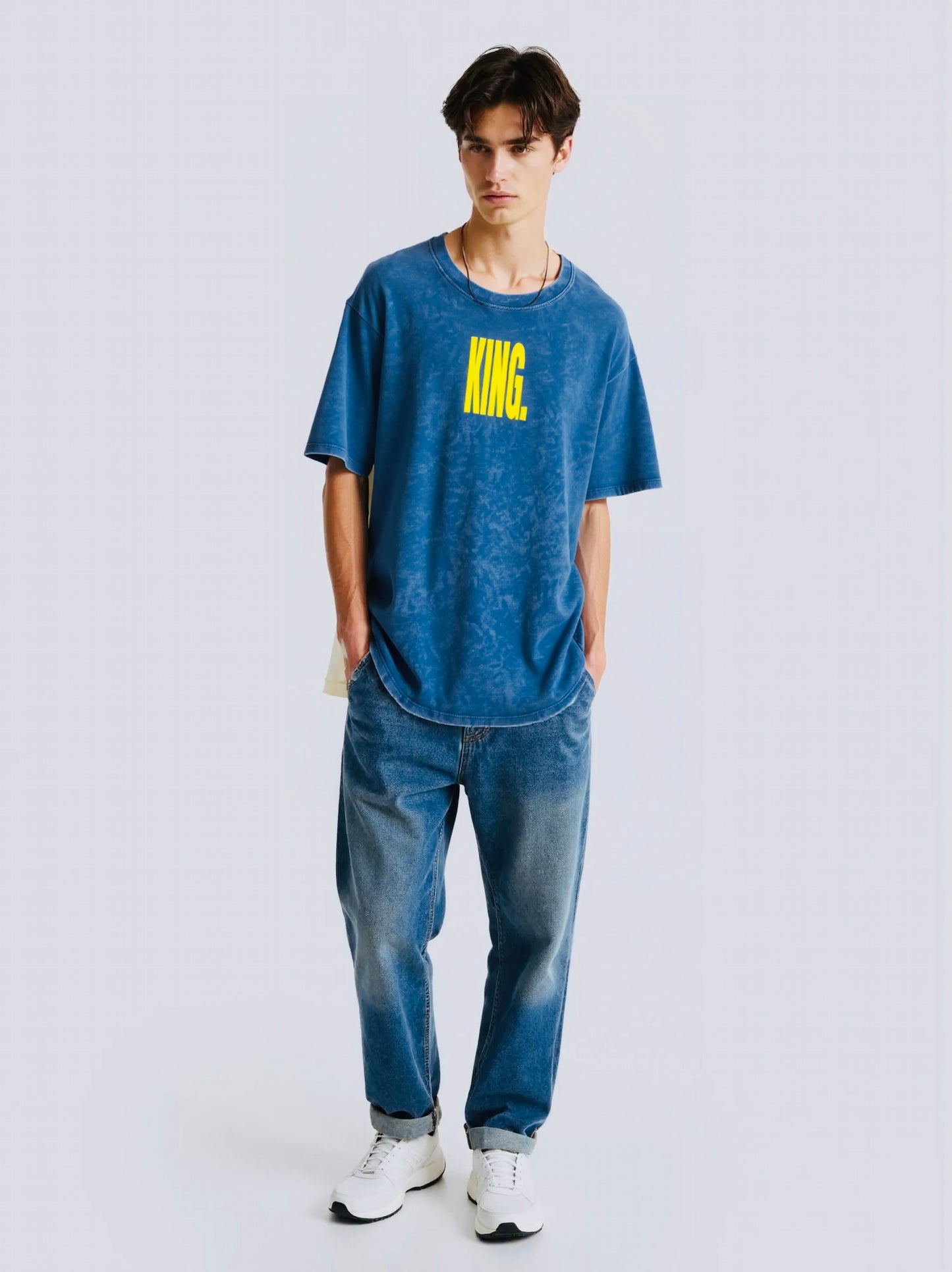 KING - Snow Washed Oversized Cotton T-Shirt