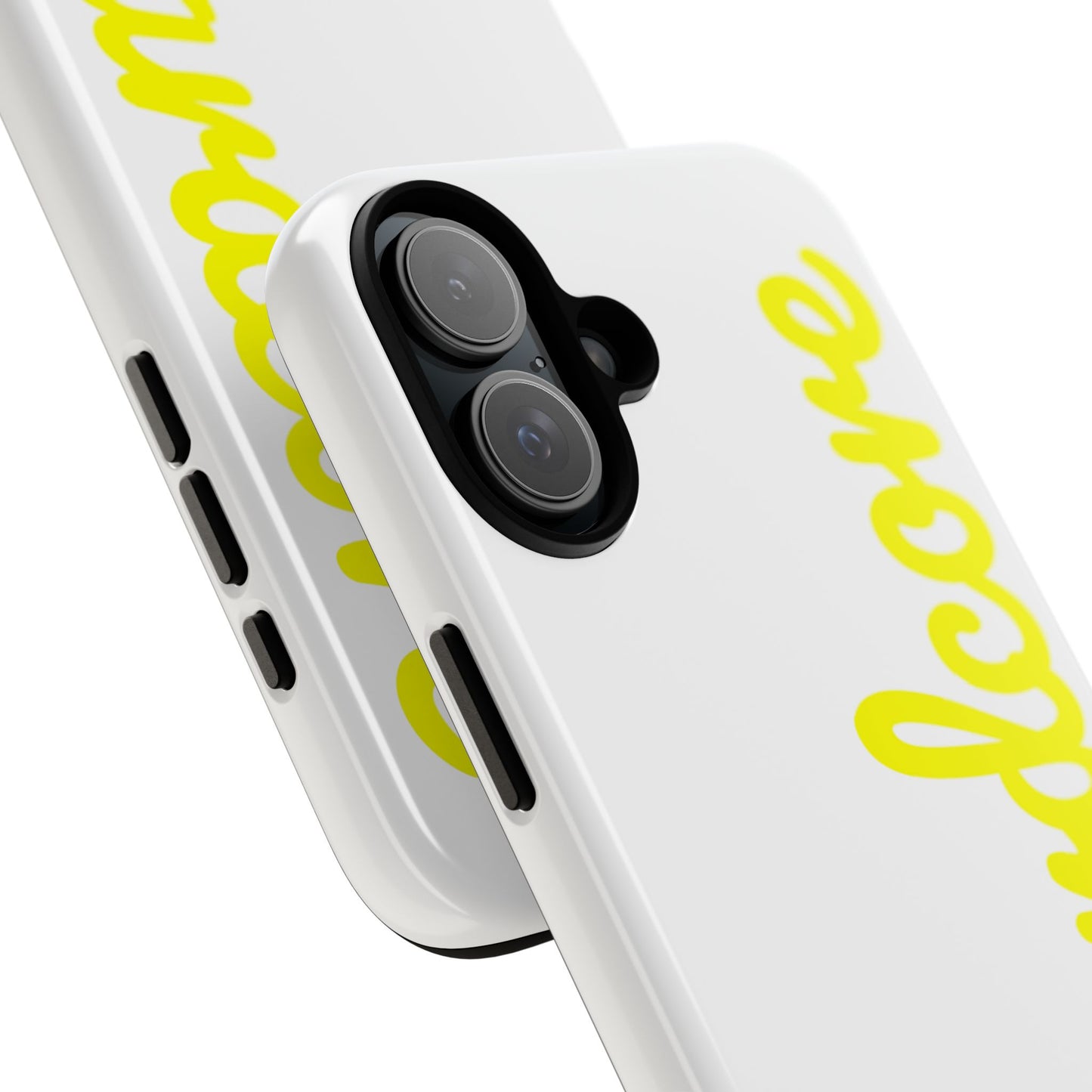 Hardcore - Yellow & White Tough Phone Cases