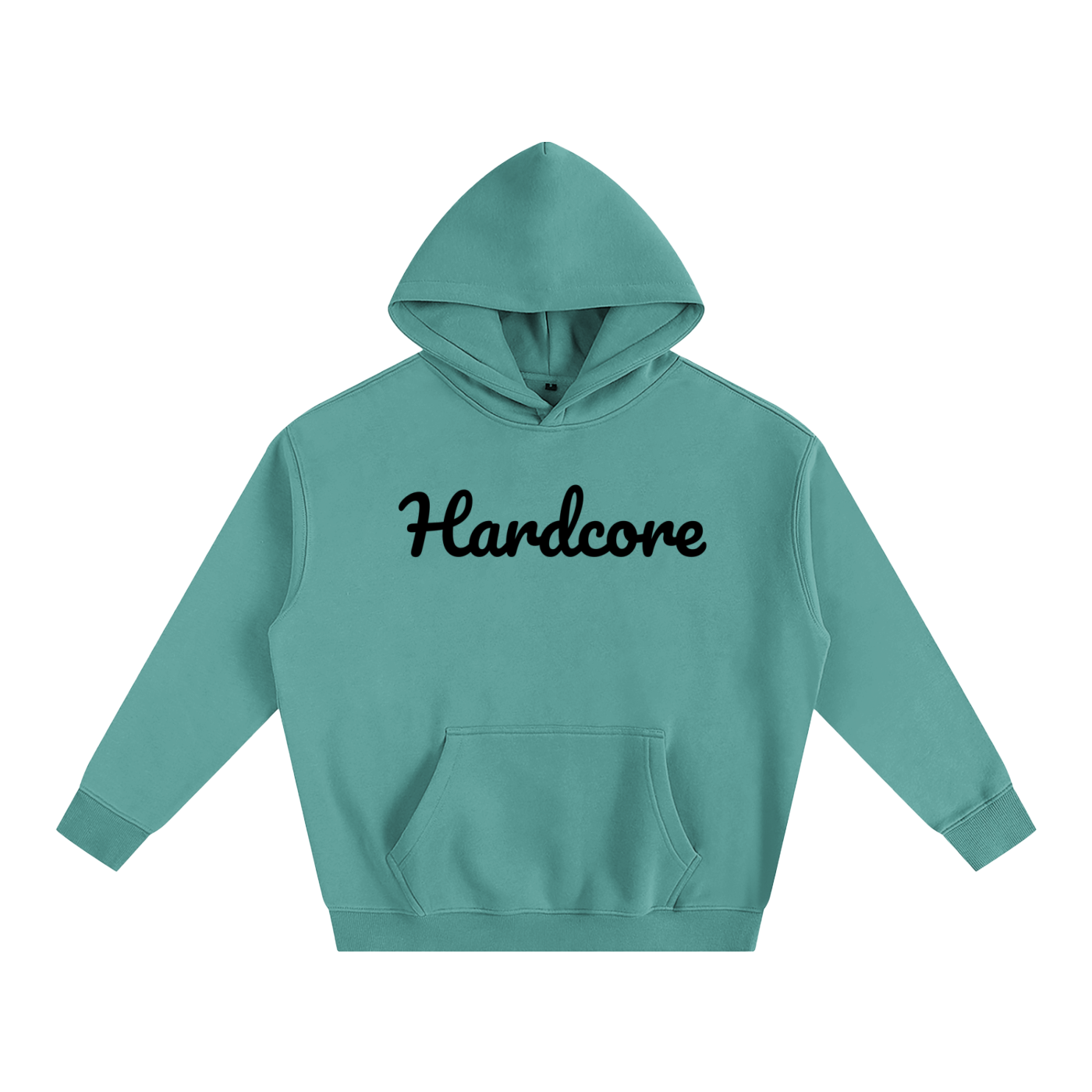 Hardcore Oversize Fleeced Hoodie black txt