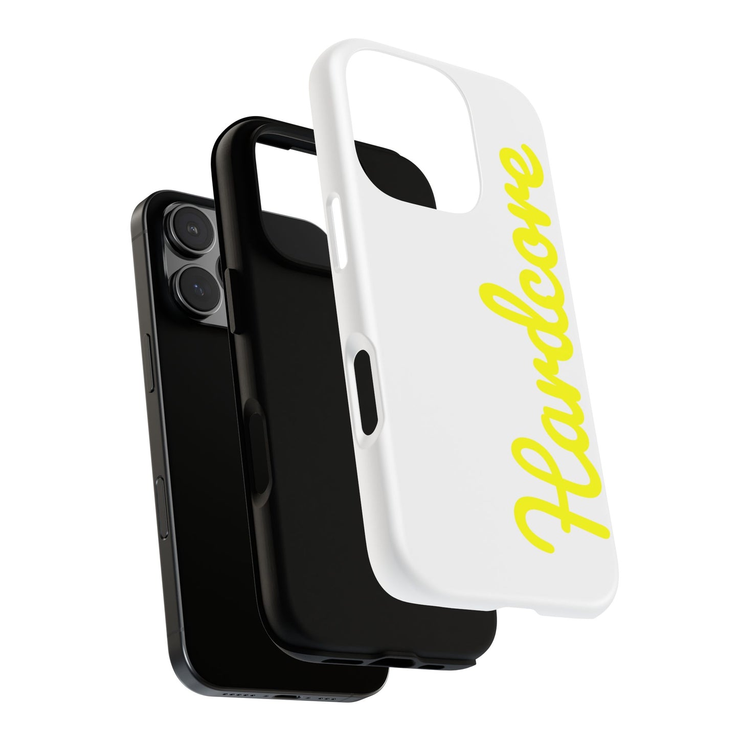 Hardcore - Yellow & White Tough Phone Cases